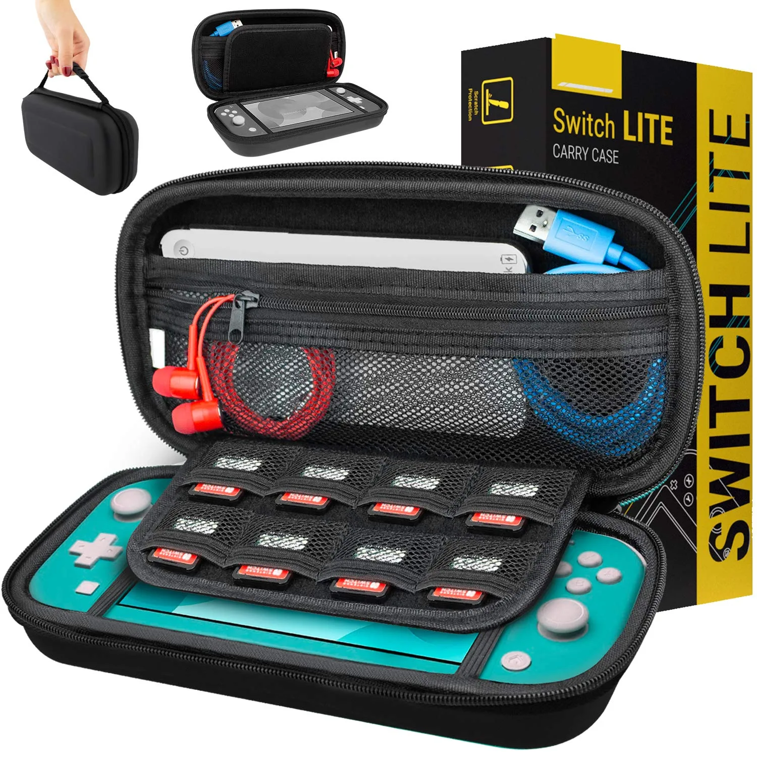 Estuche Orzly para Nintendo Switch Lite Negro