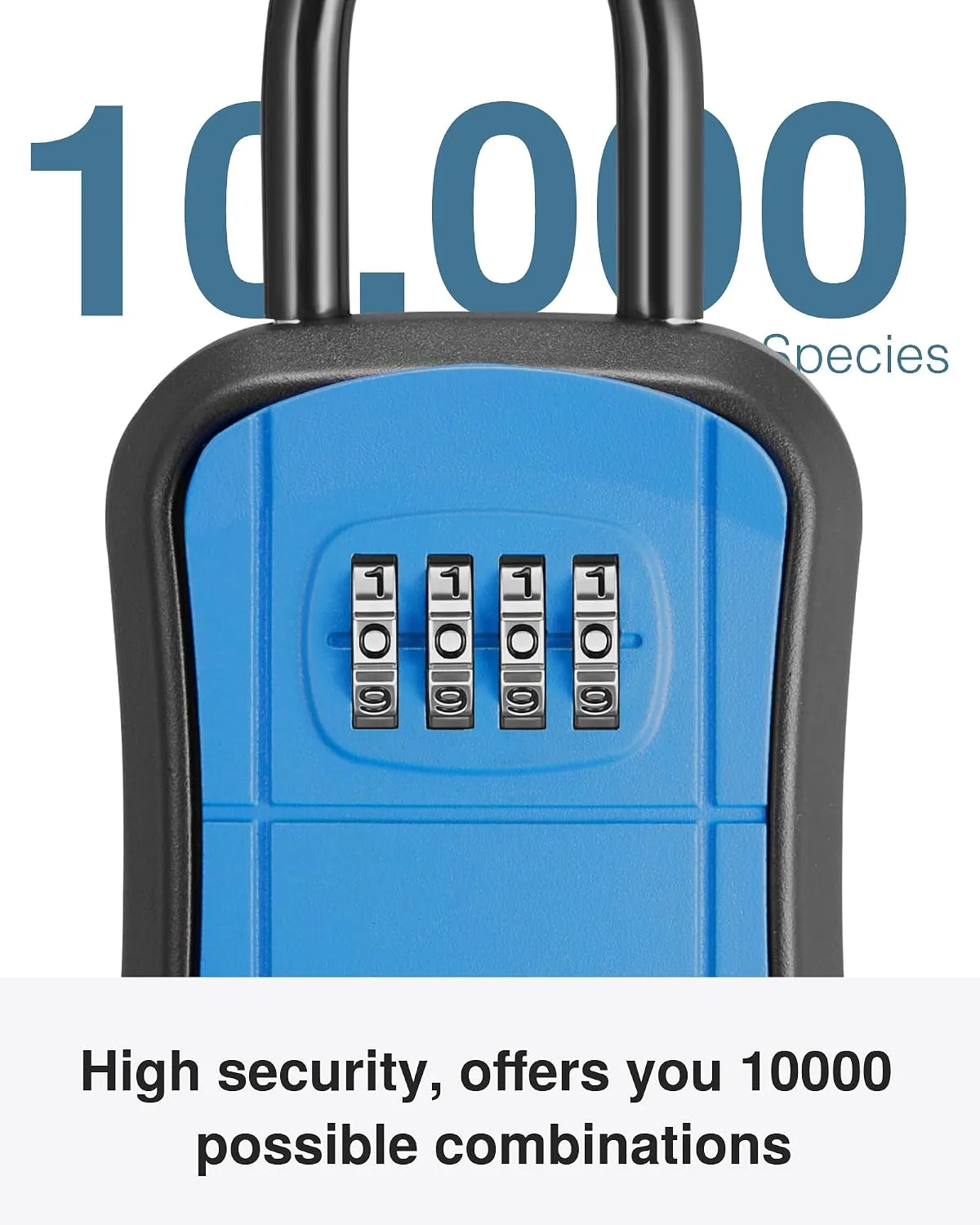 Puroma Key Lock Box Outdoor 4 Digit Code Combination Lockbox House, 1 Blue