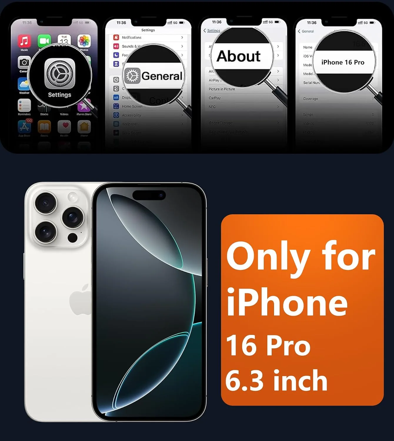 FNTCASE for iPhone 16 Pro Case, Fit for Magsafe, Translucent Matte Back