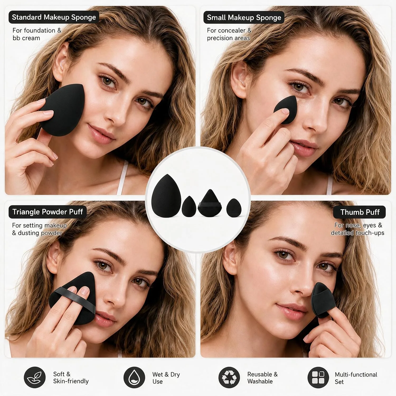 HGHDBT 36Pcs Black Makeup Brushes Set Professional Makeup Kit Multi-functional Makeup Tool Set with Facial Makeup Accessories, Foundation Makeup Brush Kit Eye and Face Make up Brushes & Tools
