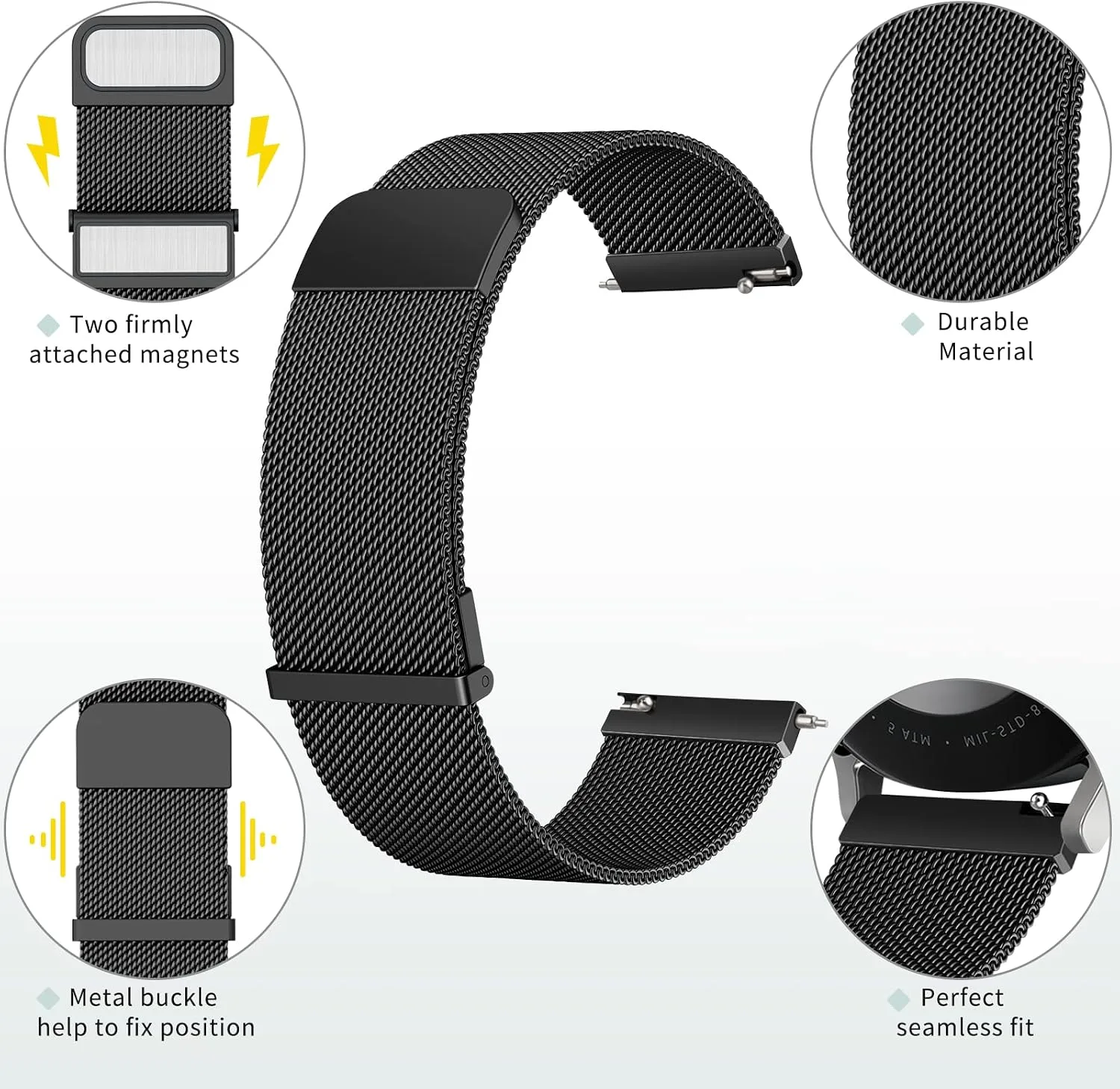 Metal Bands Compatible with IDW13,IDW16,IDW19 Smartwatch Bands, 22mm Stainless Steel Metal Replacement Strap for Fitpolo IDW13/Woneligo W13 Smartwatch Bands,ENOMIR/TOOBUR/MILOUZ/Gydom/Faweio/Veryfit IDW19 Smartwatch Bands