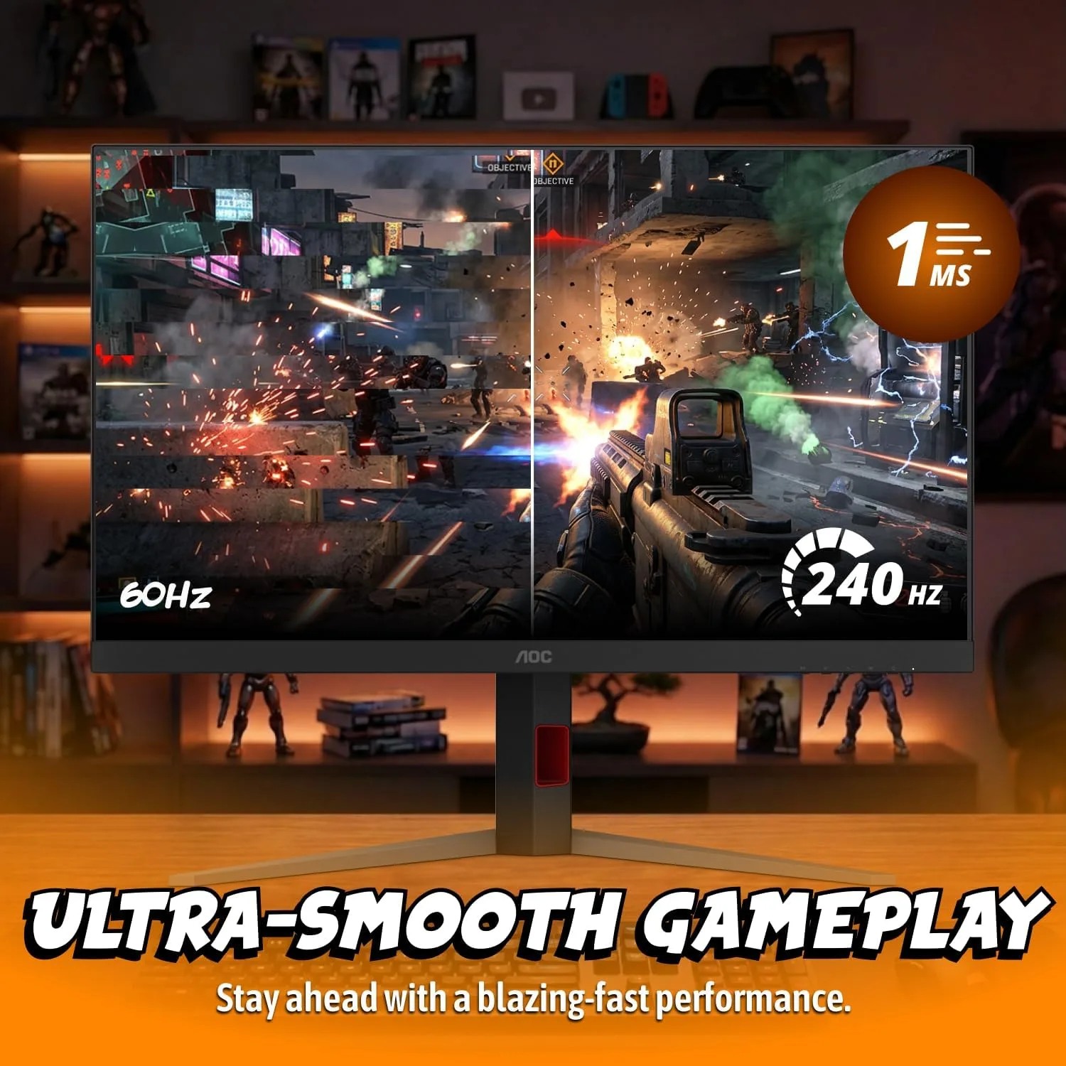 AOC 32" Gaming Monitor 4K Mini-LED 240Hz HDR1000 NVIDIA G-SYNC U32G4ZMN