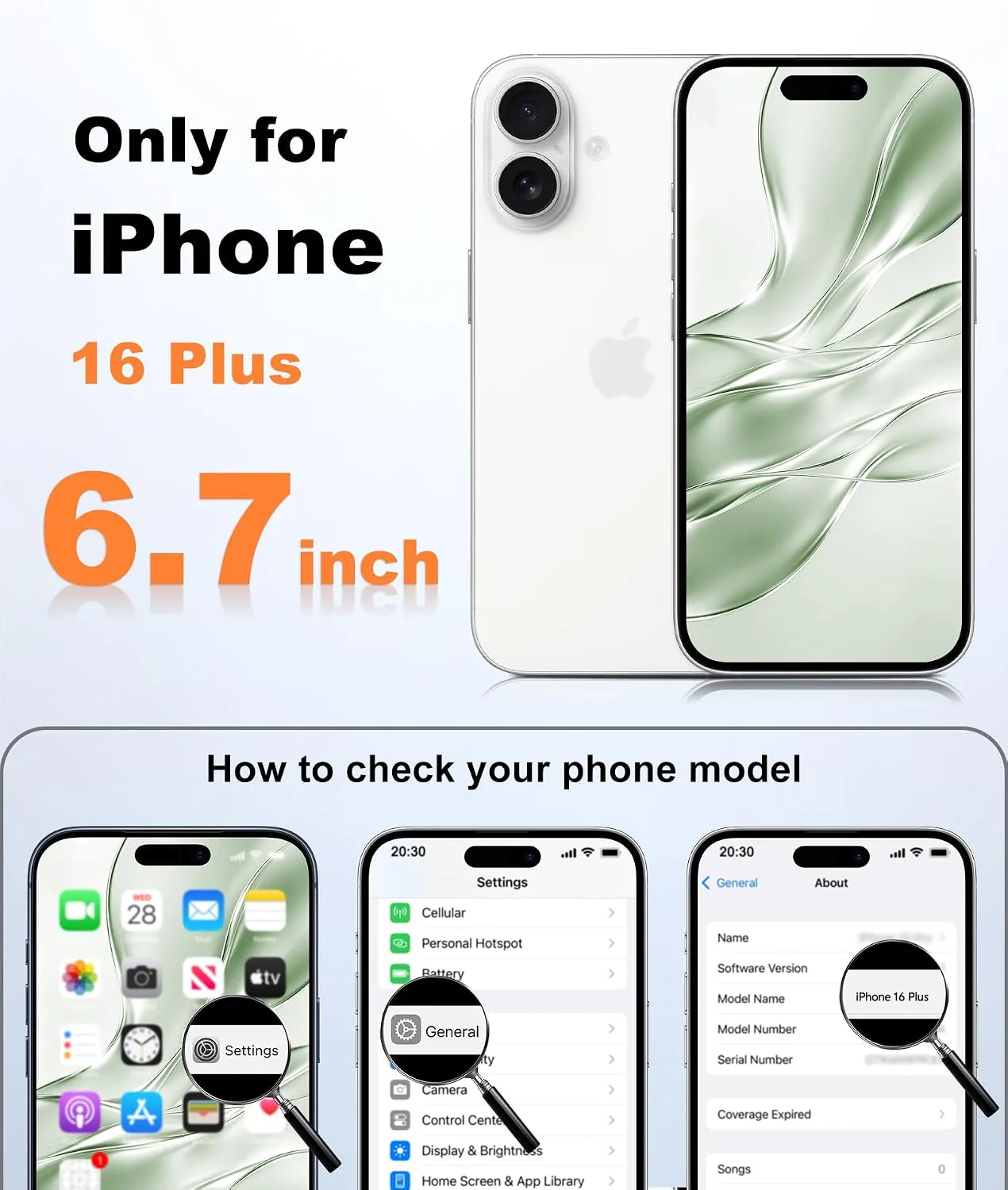 FNTCASE for iPhone 16 Plus Case Fit for MagSafe Light Green