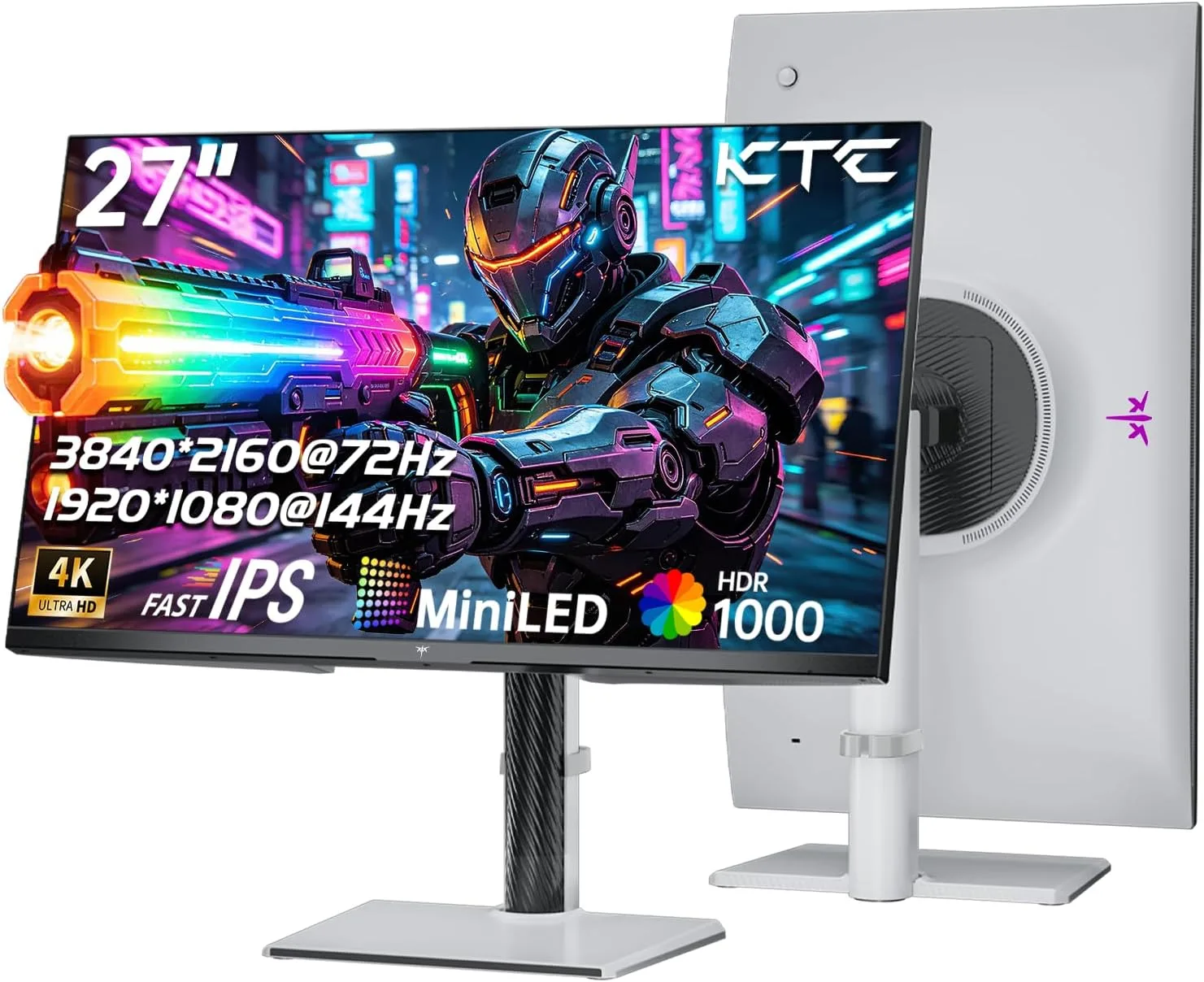 KTC 27 Inch 4K QD-Mini LED White Gaming Monitor Dual Mode M27U6