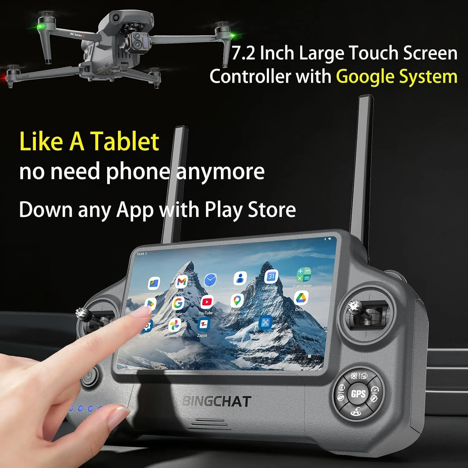 Bingchat Tablet Remote Professional Drones with Camera for Adults 4K Videos
