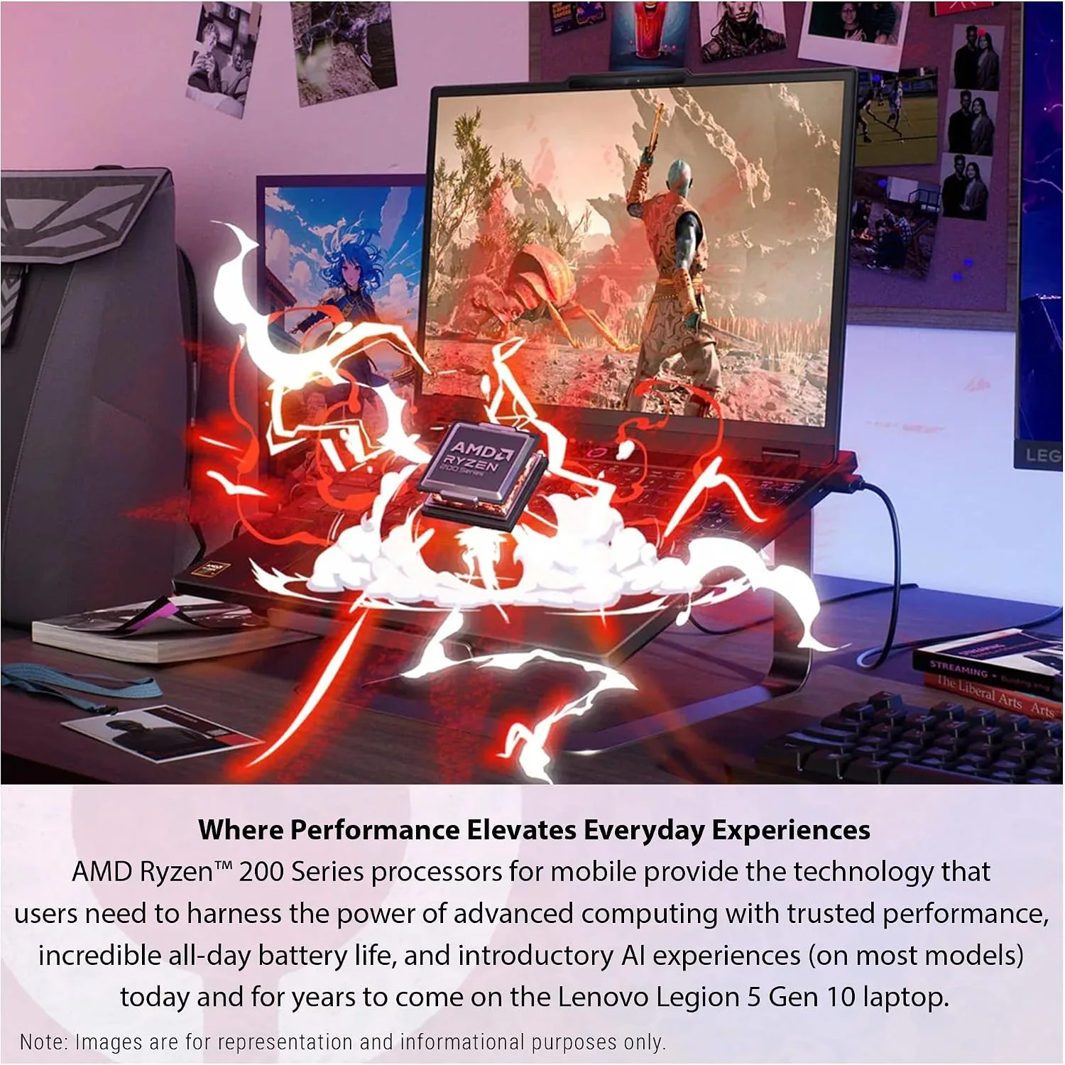 Lenovo Legion 5 Gen 10 Gaming Laptop, AMD Ryzen 7-260, 32 GB DDR5 RAM, 2 TB PCIe SSD, 15.1" WQXGA (2560x1600) Display, Nvidia G-Force RTX 5060, 24-Zone RGB Backlit Keyboard, W11 Pro, Eclipse Black