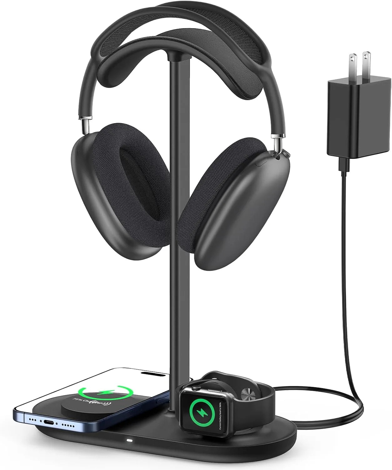 HiWe Headphone Stand, 2-in-1 MagSafe Wireless Charger for iPhone/iWatch