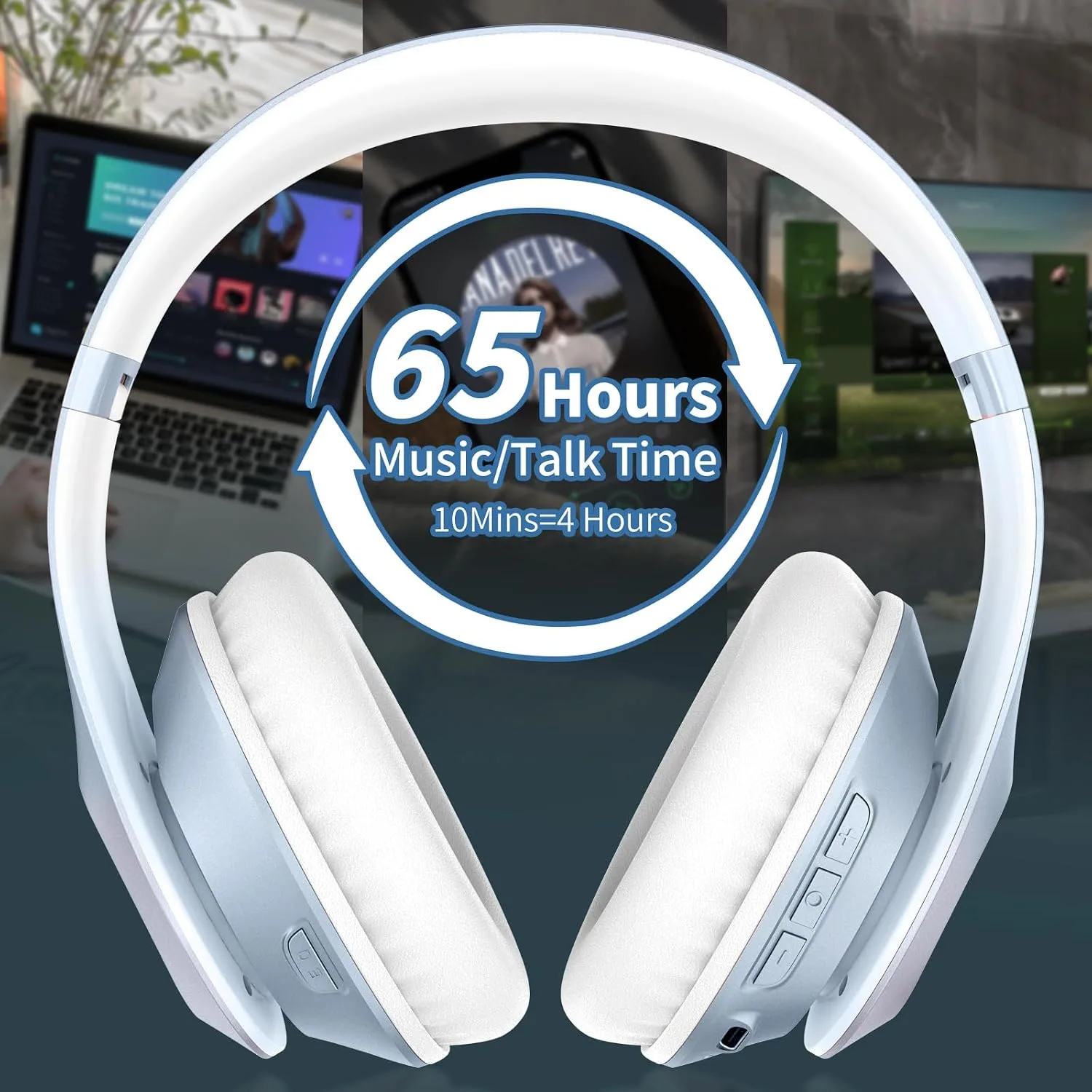 Wireless Bluetooth Headphones Over Ear V6.0 HiFi Stereo with Mic
