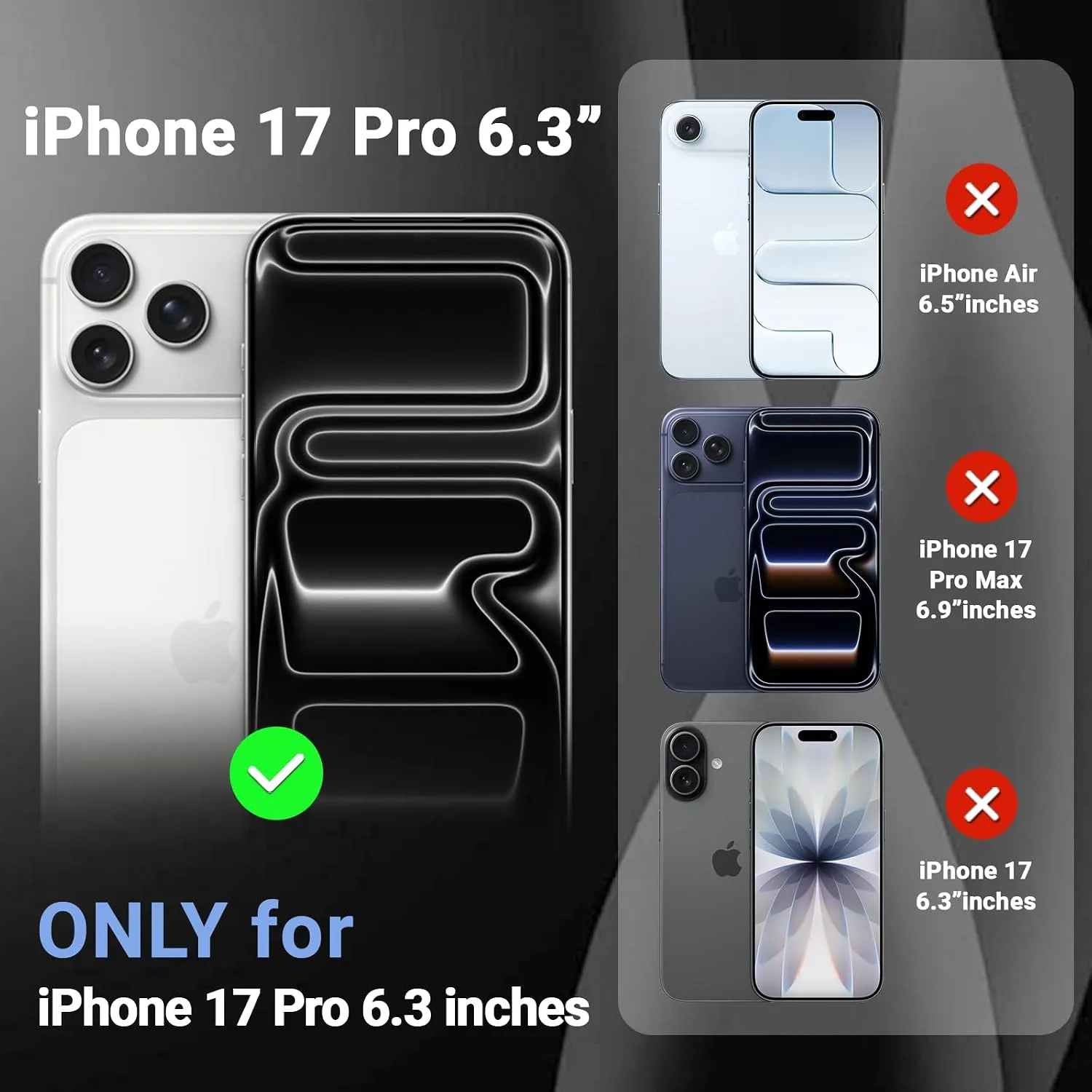 Temdan for iPhone 18 Pro Case/iPhone 17 Pro Case, Black