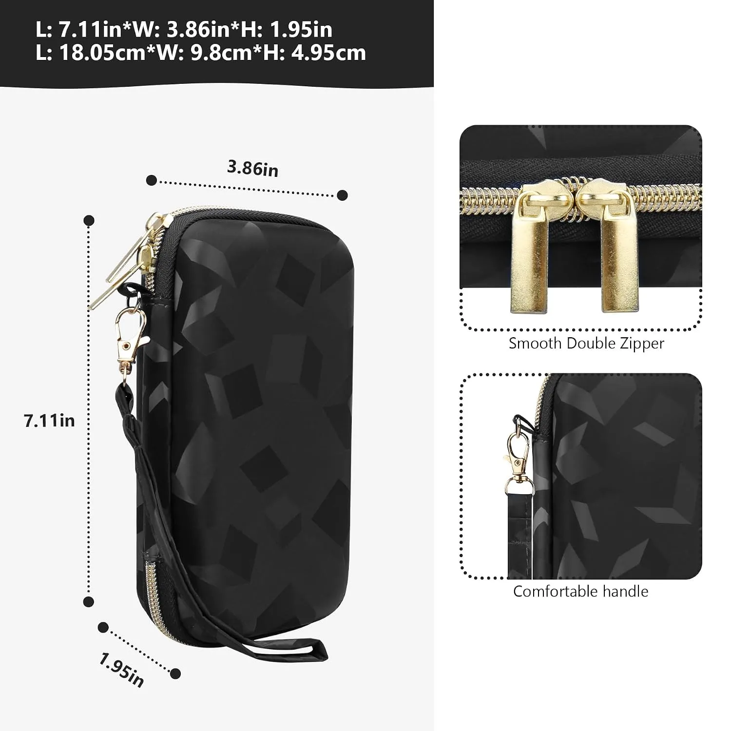 Supmay Hard Carrying Case Compatible with Nintendo DS Lite NDSL, Gameboy Advance Games Storage Holder Travel Bag with Mesh Pocket for USB Charging Cable, Stylus, Earphones, Game Cartridge, Black
