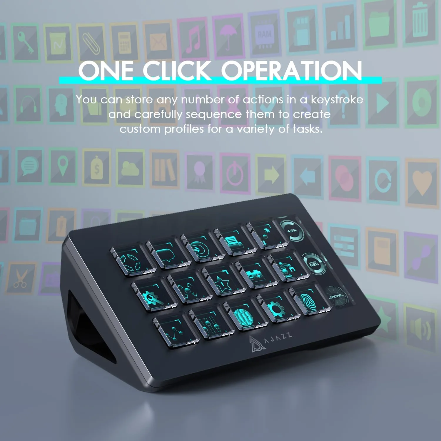 MANBASNAKE AKP153 Studio Deck, Stream Controller, 15 Macro Keys (Black)