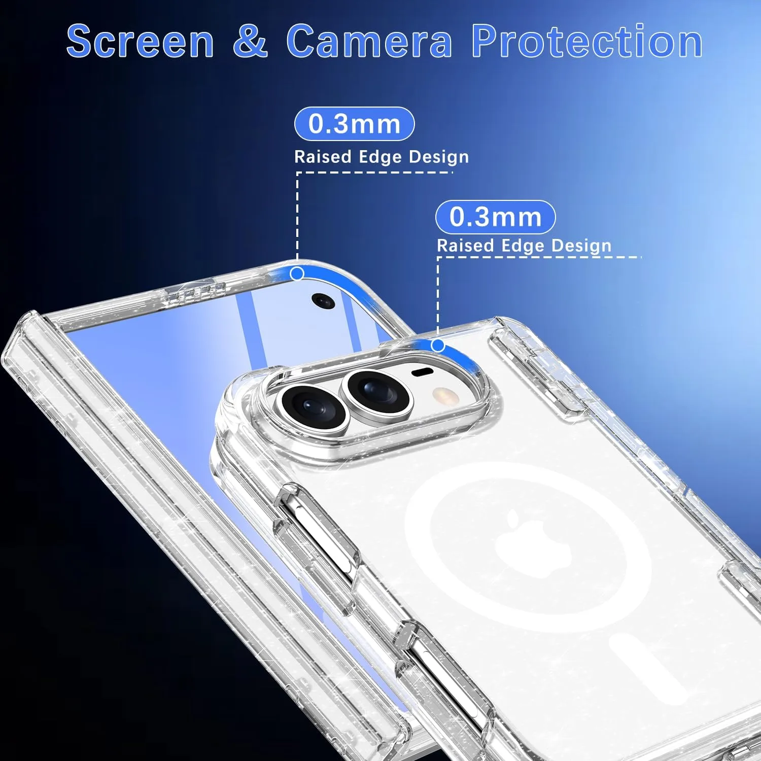 Casetego for iPhone Duo Case Magnetic,with Screen Protector,Hot Glitter
