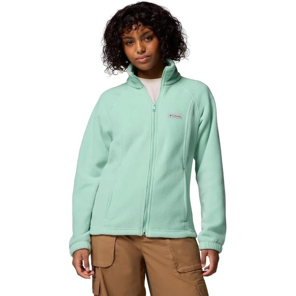 Chompa de forro polar mujer Columbia Benton Springs cierre completo verde menta