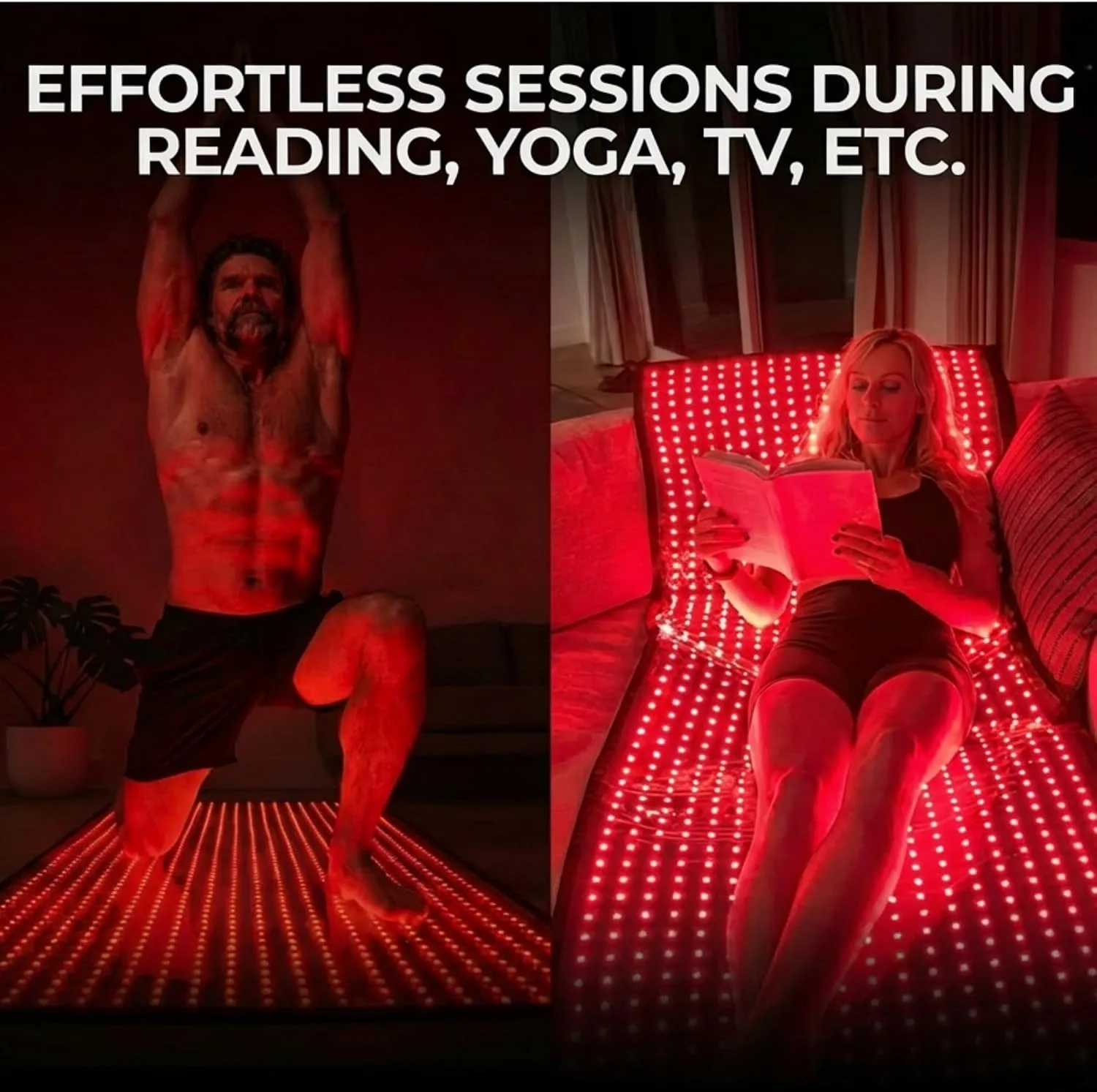Nuvio Red Light Therapy for Body Mat 5 Intensity Levels for Muscle Recovery