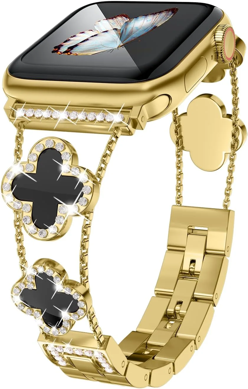 Correa metálica Musk-MSKR Diamond para Apple Watch 38-49mm trébol