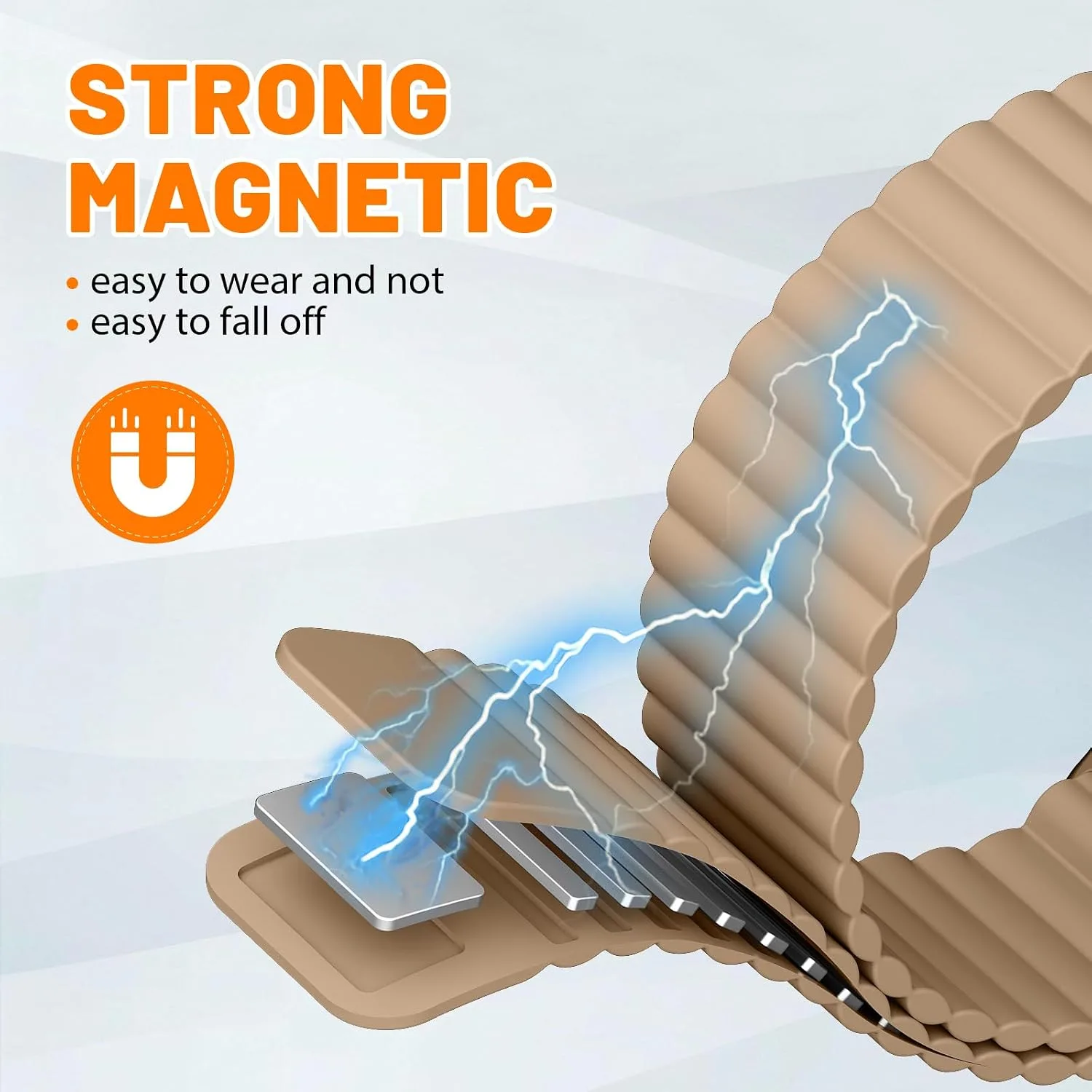 Magnetic Sport Bands for Apple Watch Band 40mm 38mm 41mm 42mm 44mm 45mm 46mm iWatch bands for Women Men,Silicone Loop Strap Wristband for Apple Watch Series 12 11 10 9 8 7 6 5 4 3 SE 3/2nd Ultra 49mm