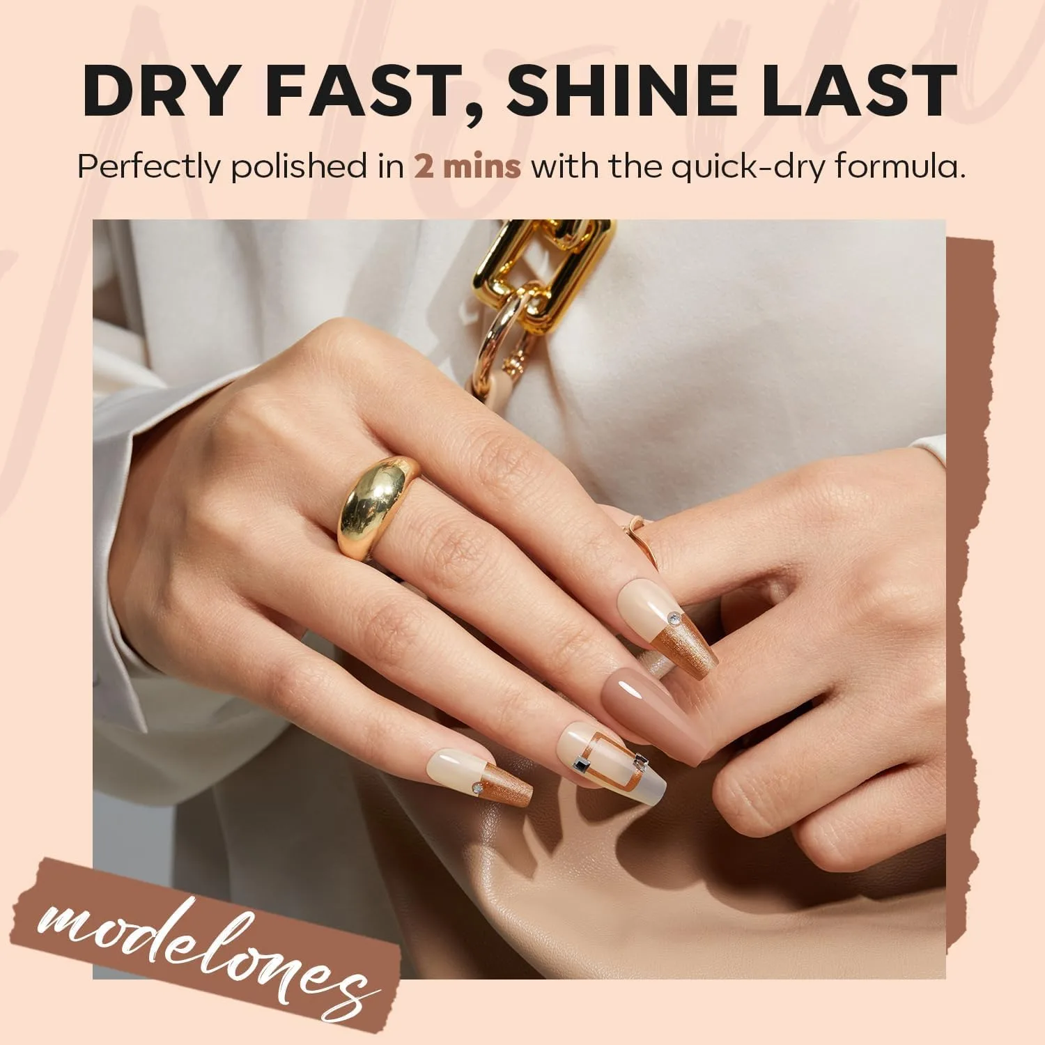 modelones Fall Nail Polish, 6 Colors Quick Dry Nude Brown Nail Polish Set