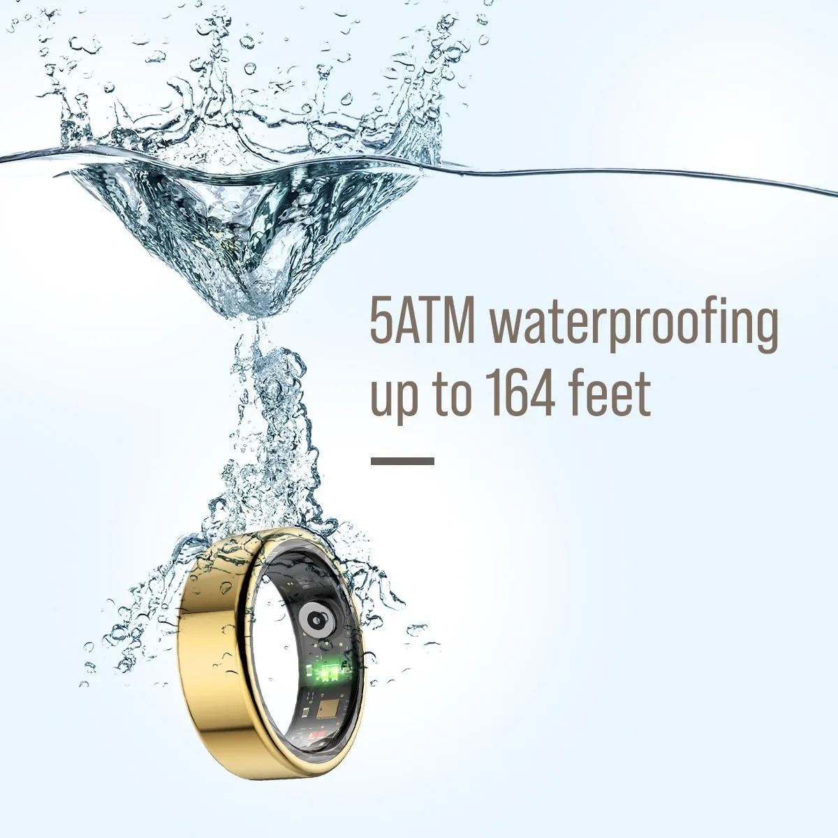 Herz P1 Smart Ring for Women & Men - (Size 12) 24/7 Health Metrics Fitness Ring, Tracks 20+ Biometrics, 6 Day Battery Life, Waterproof Stainless Steel, Free APP for iOS Android, No Subscription