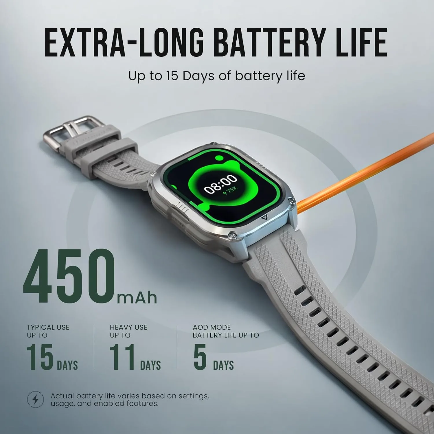 KOSPET Pulse 2 Smart Watch with GPS, 5 ATM/IP69 Waterproof, LED Flashlight