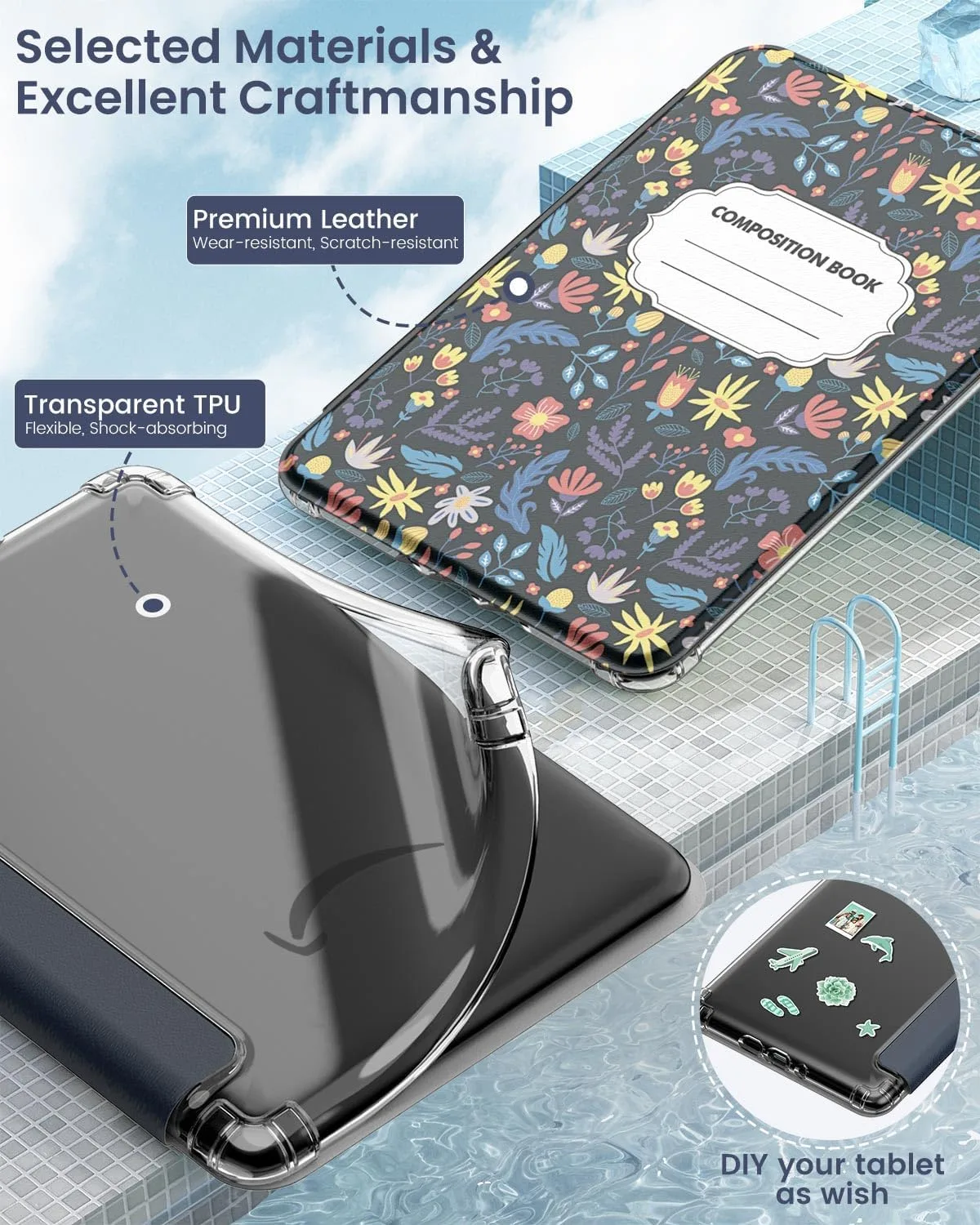 MoKo Case for 7" Kindle Paperwhite 12th Gen& Colorsoft 2024 Notebook Flower
