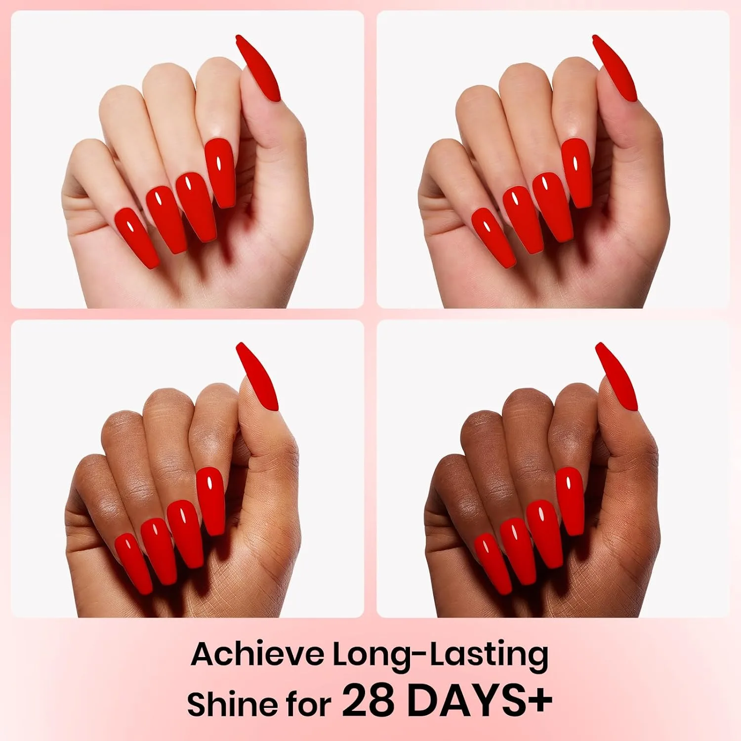 Beetles Red Gel Nail Polish Set 3Pcs 15ml – Cherry Red Soak Off UV/LED Gel