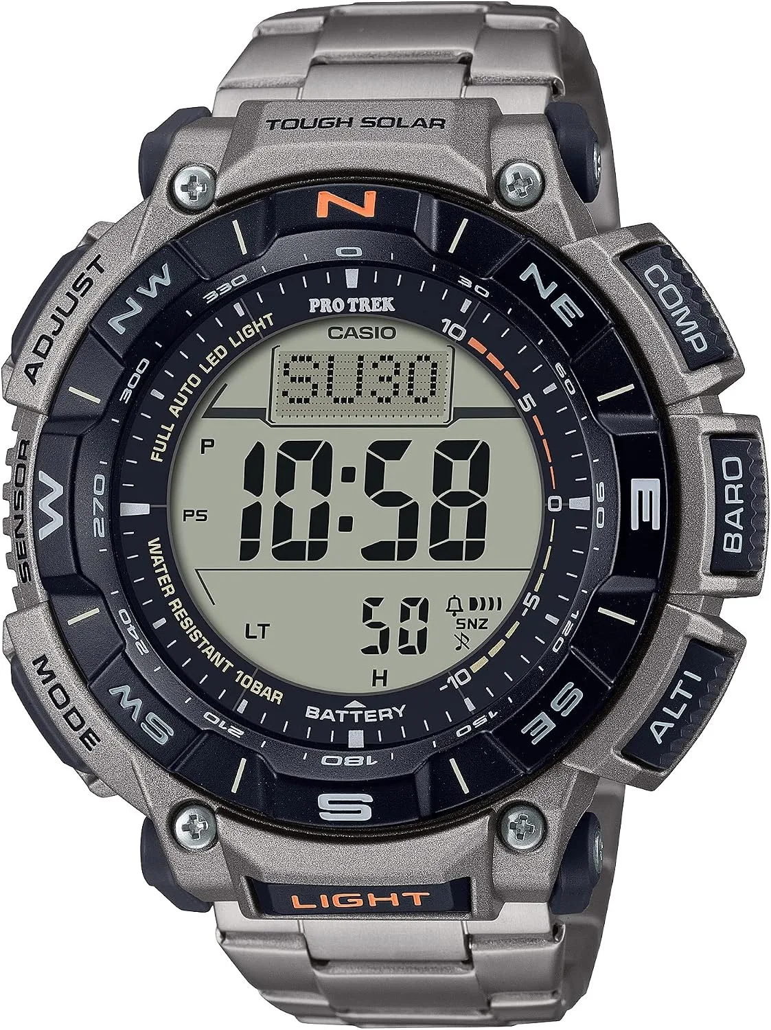 Casio PRG340 Series | Pro Trek | 100 Meter Water Resistance | Compass | Alt/Baro-Thermo | Tough Solar Power | 1-100 SEC Stopwatch | Countdown Timer | World Time