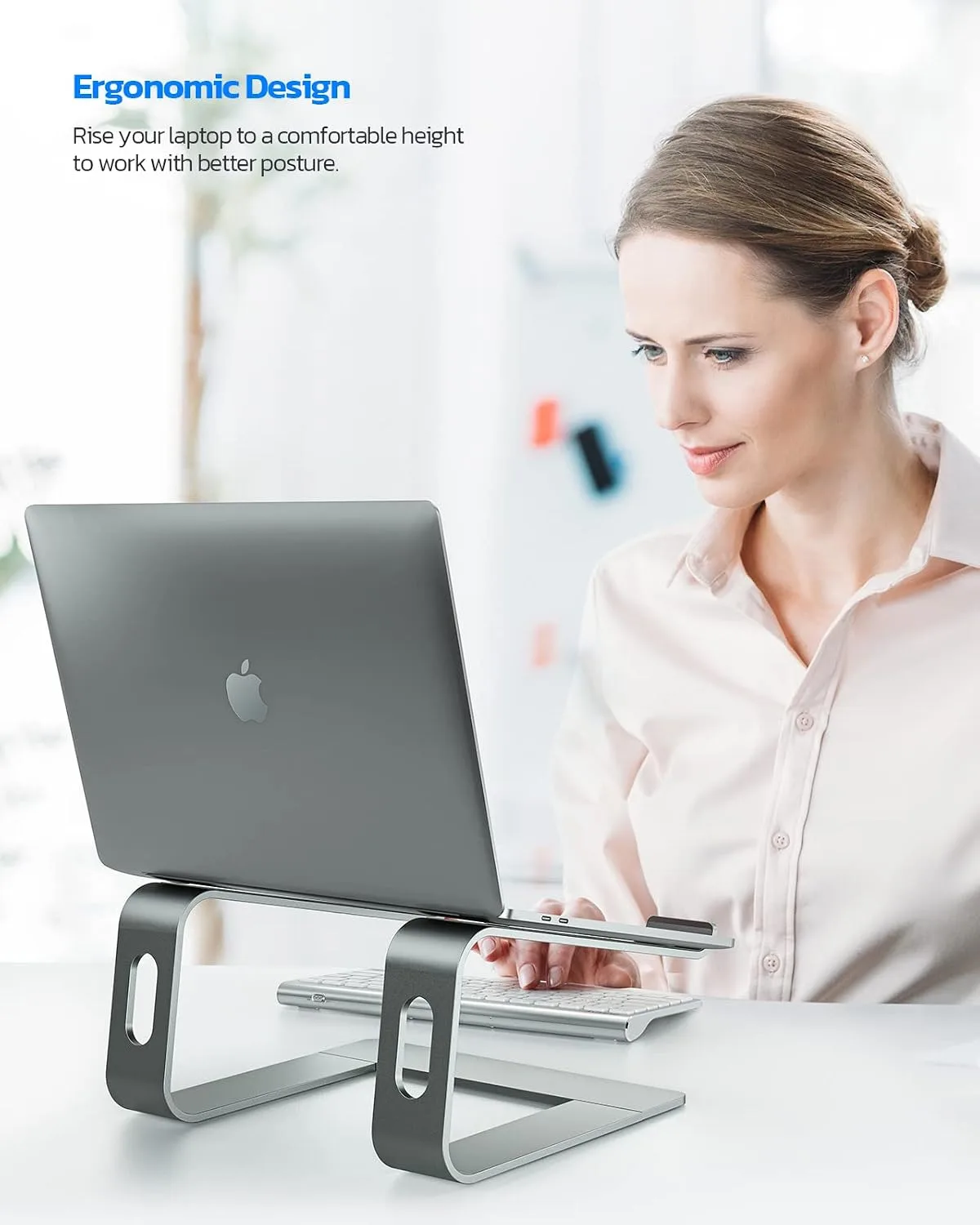 Nulaxy Full Aluminum Laptop Stand, Stable Support to 22 lbs, Open Cooling