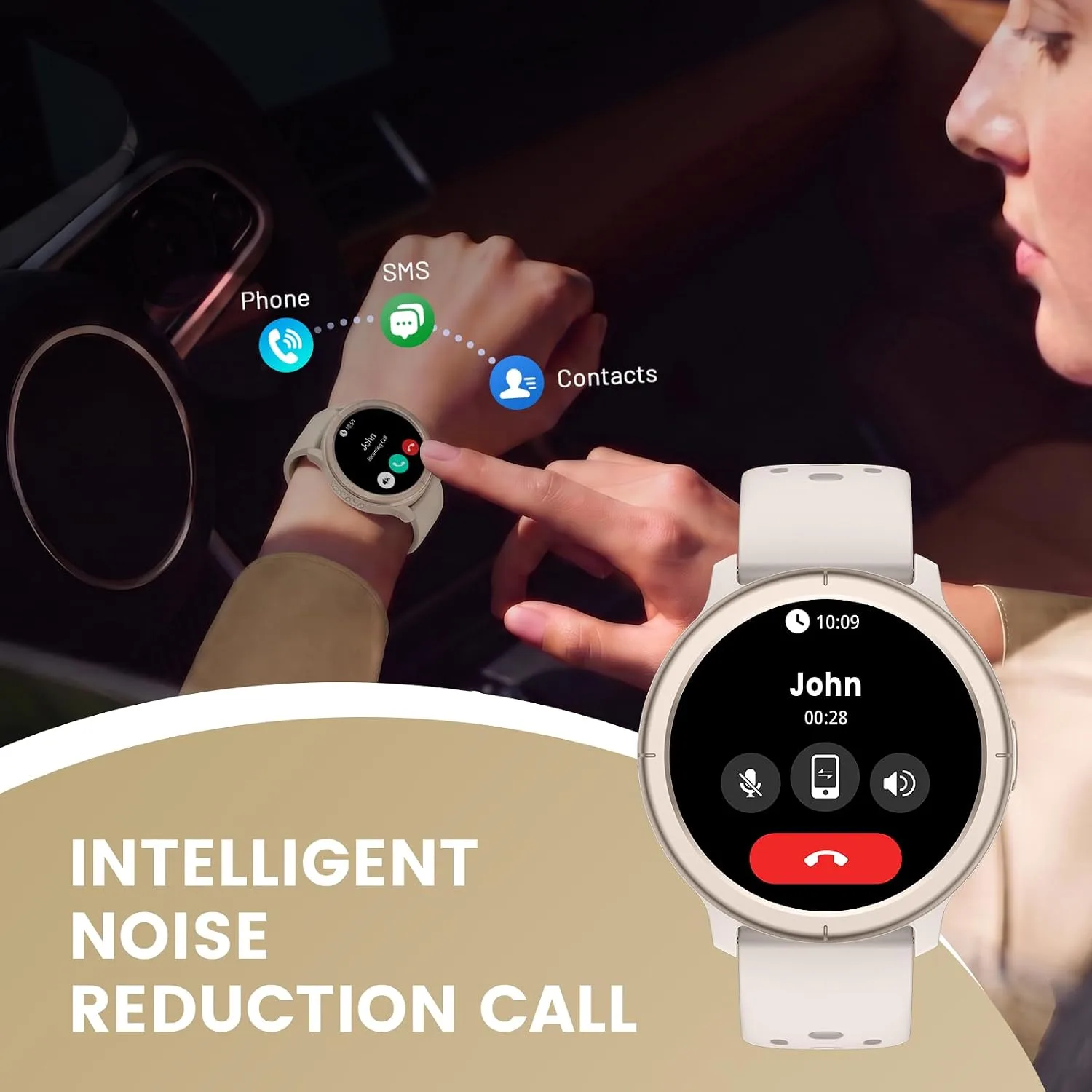 Smart Watch for Men Women, 1.32" AMOLED, Bluetooth Calls, Fitness Tracker