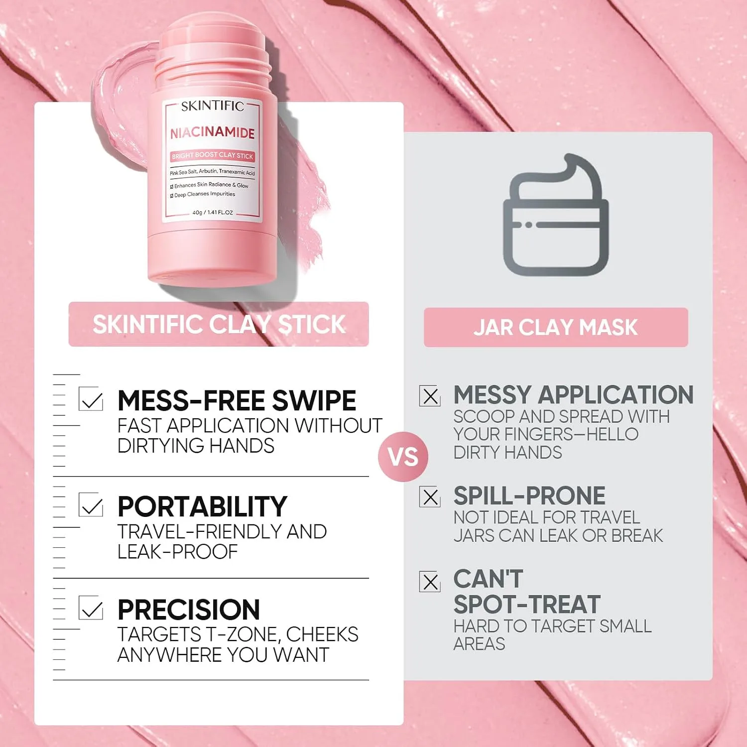 SKINTIFIC Bright Boost Face Mask Stick with Niacinamide & Arbutin