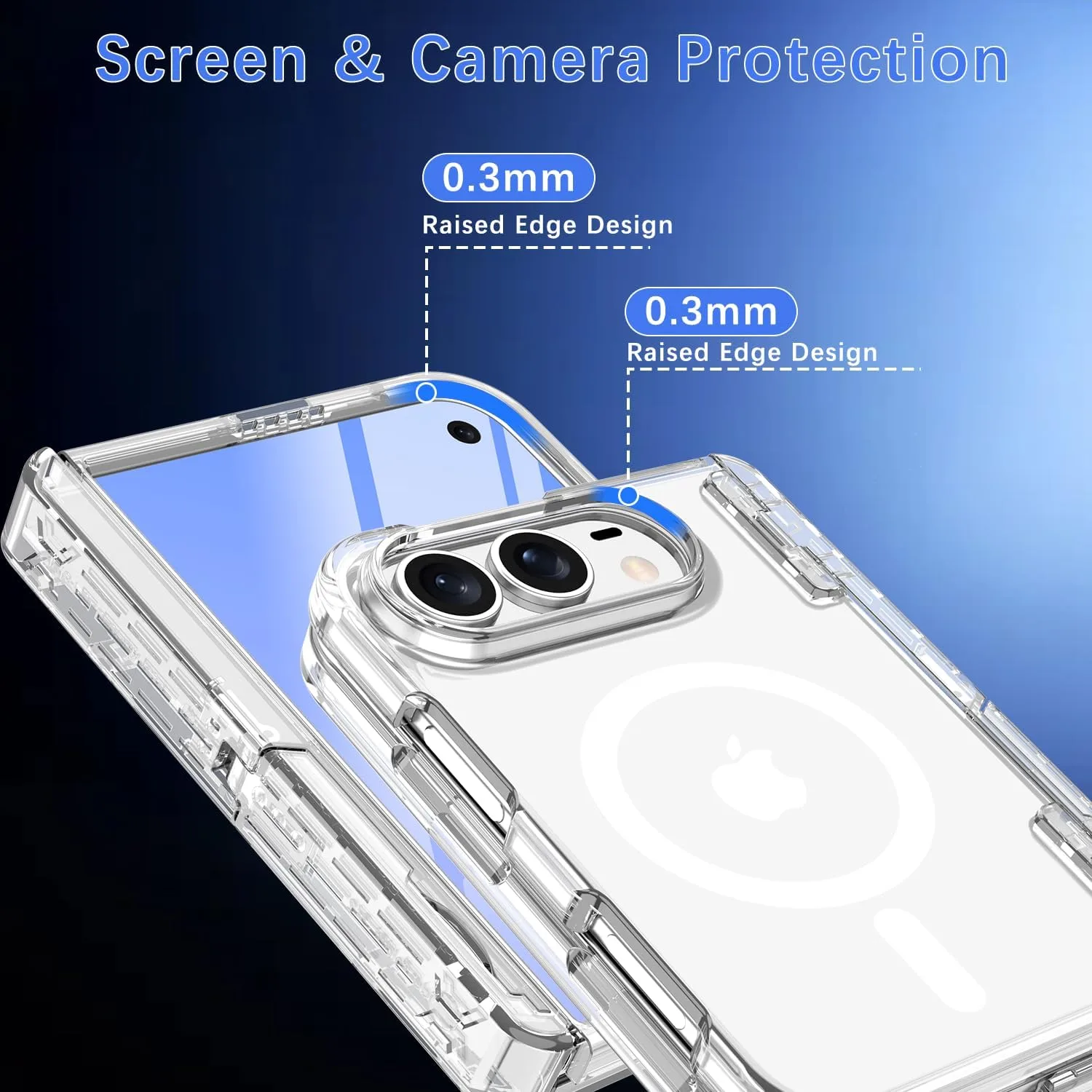 Casetego for iPhone Duo Case Magnetic,with Screen Protector,Dull Glitter
