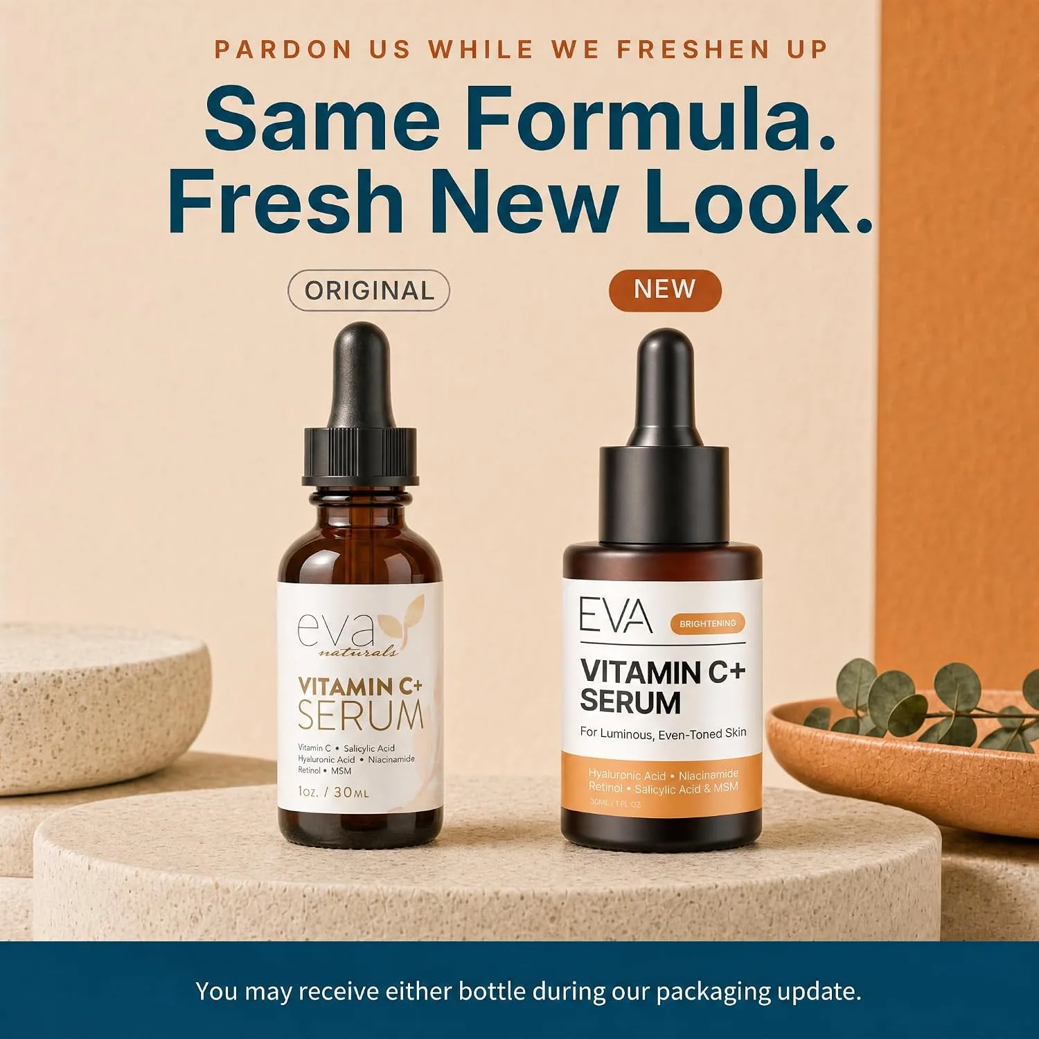 Eva Naturals Vitamin C Serum for Face with Retinol & Niacinamide, 1 oz