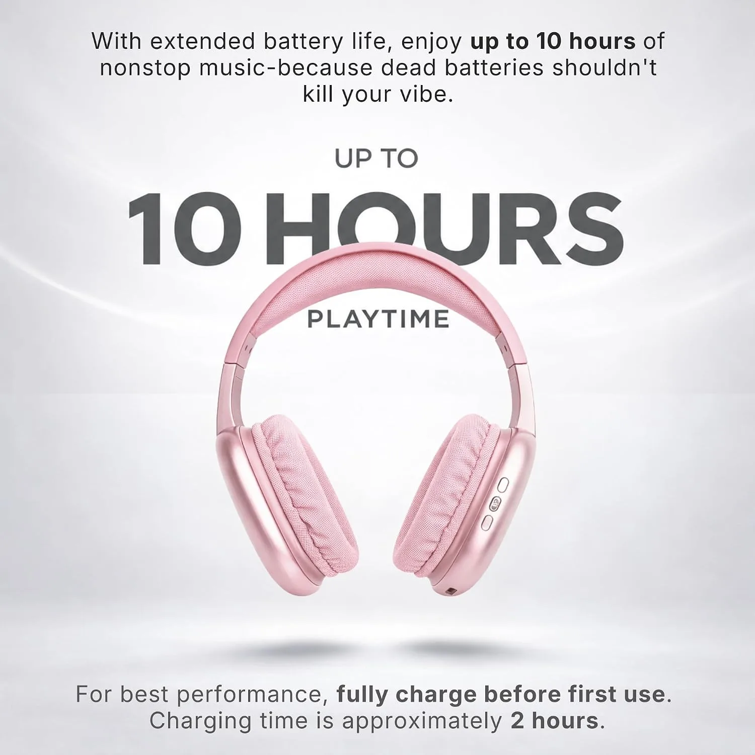 iJoy Ultra Wireless Over-Ear Bluetooth Headphones with Mic,10H Playtime, Bluetooth Headset with Backup Wire & SD Slot, Wireless Headphones for Work, School & Gym (Pink)