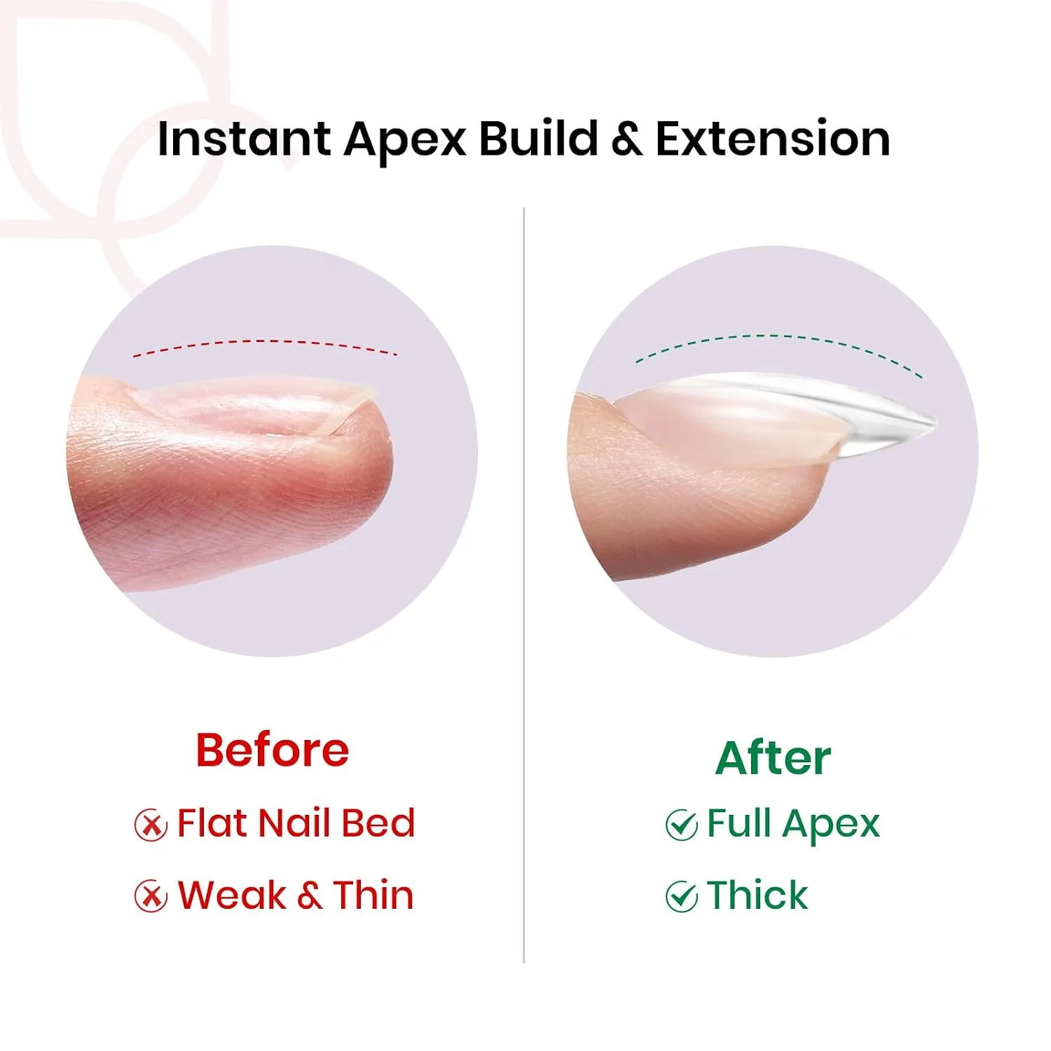 Beetles Tipex Instant Apex Nail Tips, Short Almond, 192pcs 16 Sizes(00-14)