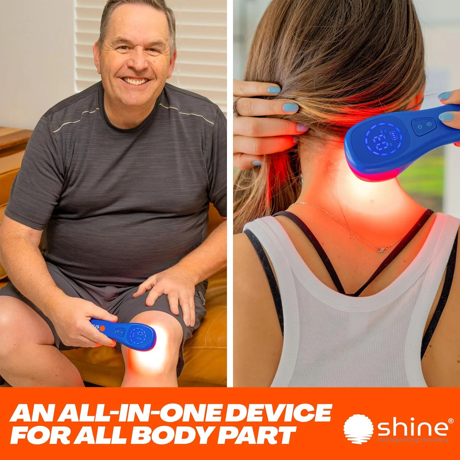 Shine® Relief Handheld Red and Infrared LED Light Therapy FSA/HSA