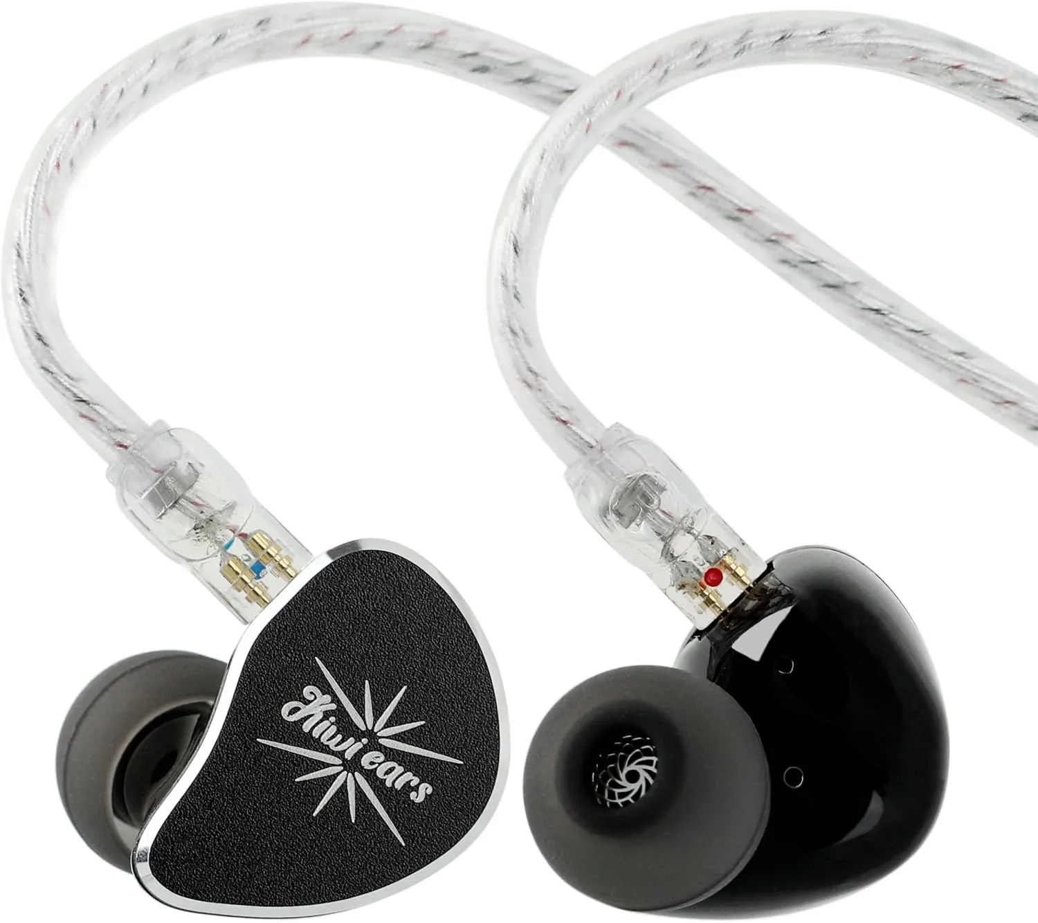 Linsoul Kiwi Ears Belle 10mm DLC Dynamic Driver in-Ear Monitor, HiFi Wired Earbuds with Silver-Plated Cables, Professional IEM for Stage Performance/Gaming/Music Production (3.5mm No MIC, Black)