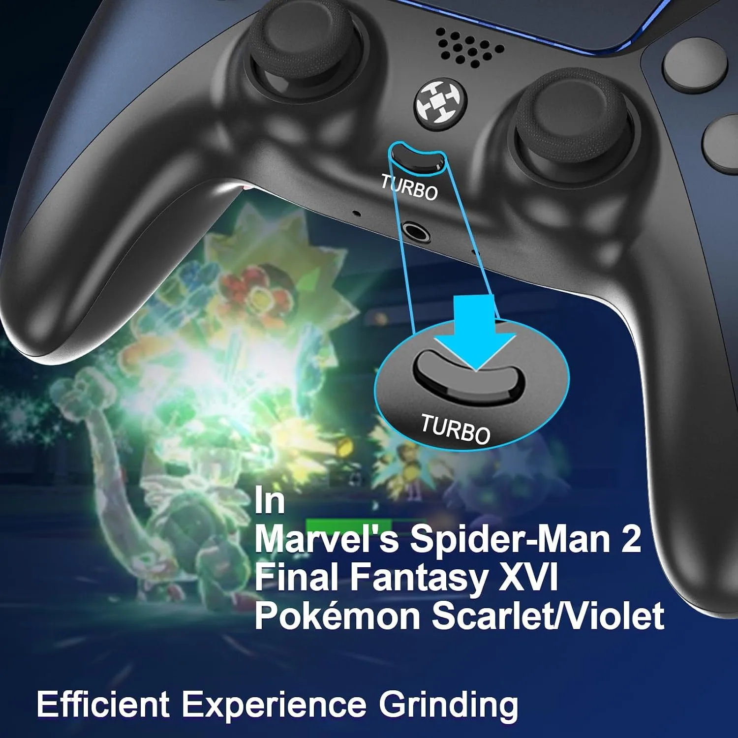 Enstixsm Upgraded for Luna Controller with Back Paddles,Turbo,Wireless Fire TV Game Controllers for PC,GeForce NOW,Firestick,Replacement for Luna Gamepad with ALPS Joystick,No Drift Stick, Blue