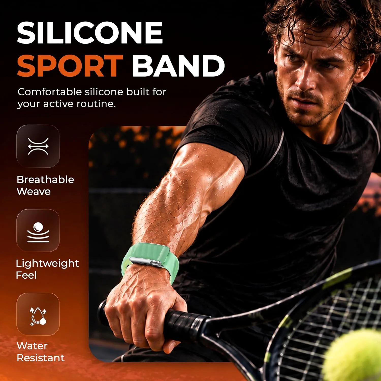 DADO Silicone Sport Replacement Band Compatible with WHOOP 5.0, One, Peak, and Life Fitness Tracker – Breathable, Durable & Comfortable | Not for Whoop Gen 4