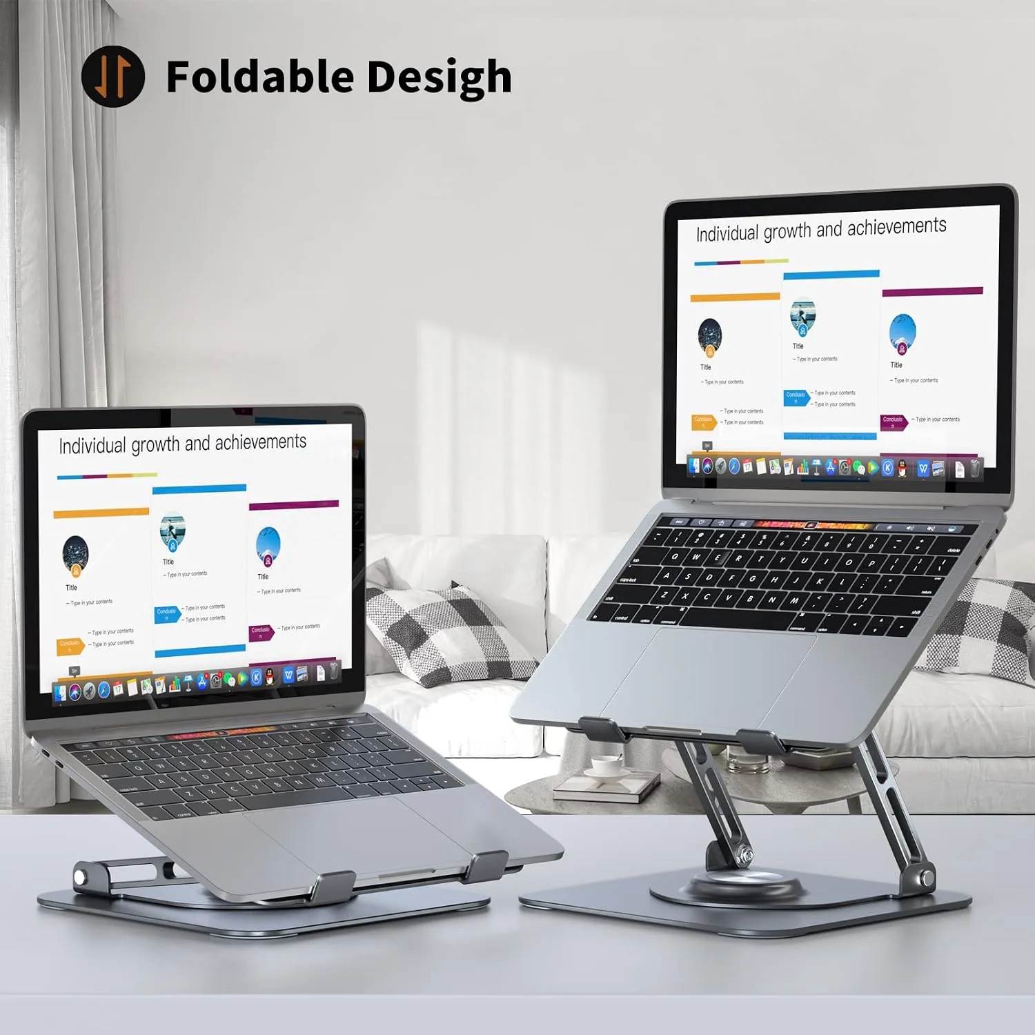 Laptop Stand for desk(360°Rotating),Aluminum laptop Riser for 10-16"Laptops