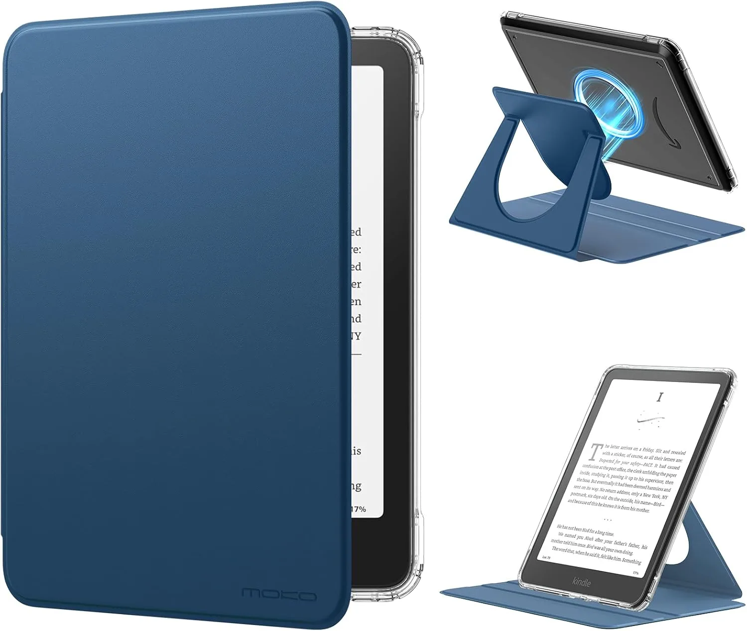 Estuche MoKo 360° Rotativo Desmontable para eBook Reader 7" Azul Oscuro