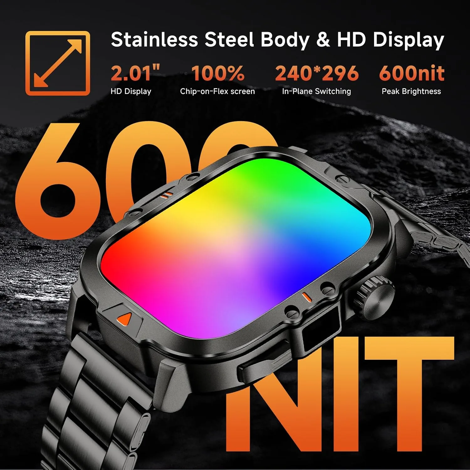 Smart Watch for Men Military Answer/Make Call 2.01″ Display