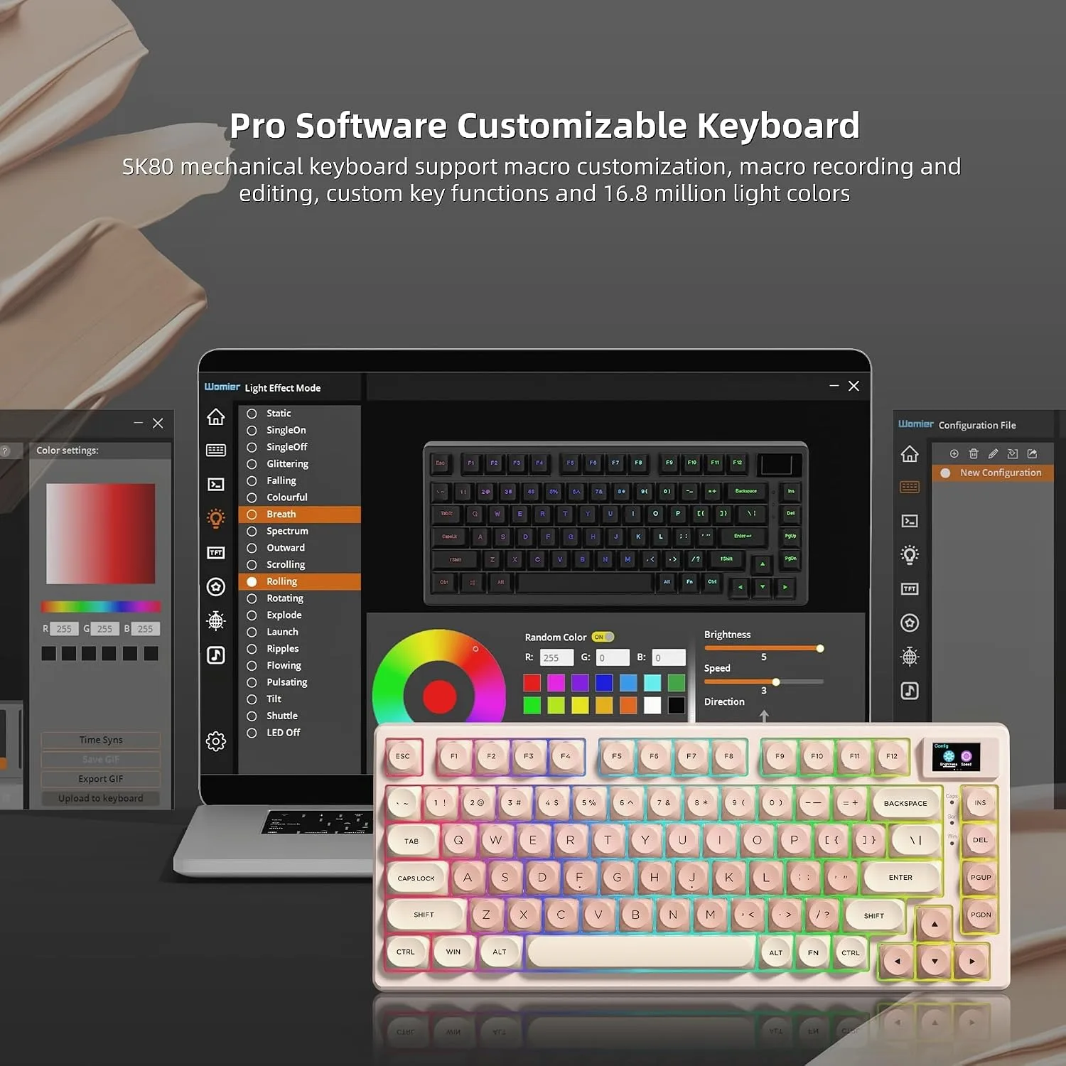 Womier SK80 75% Foundation Mechanical Keyboard with Multimedia Display