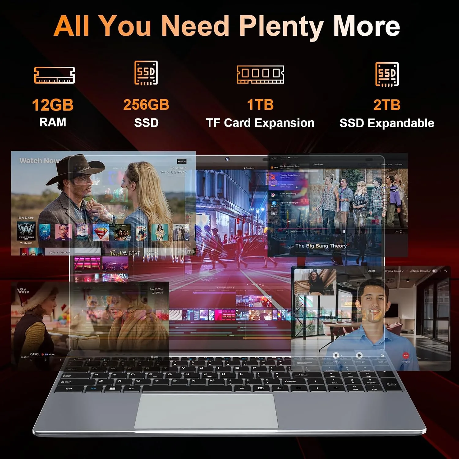 15.6" FHD IPS Student Laptop, AI Assistant Included, Office 365