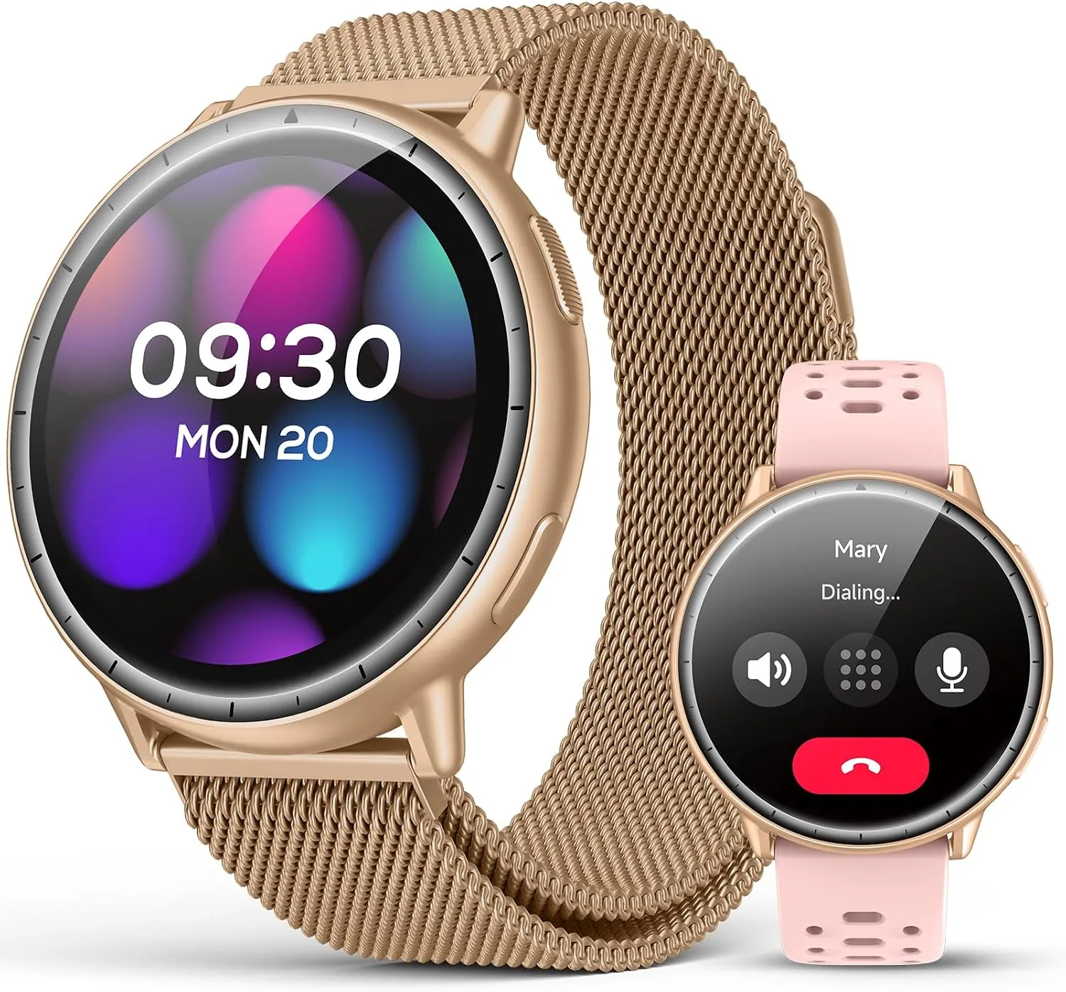 EGQINR GPS Smart Watch for Men Women, 1.32" AMOLED, 5ATM Fitness Tracker