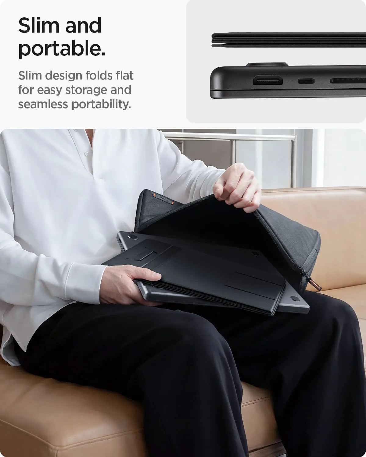Spigen Slim Fold Portable Standing Desk Laptop Stand Foldable