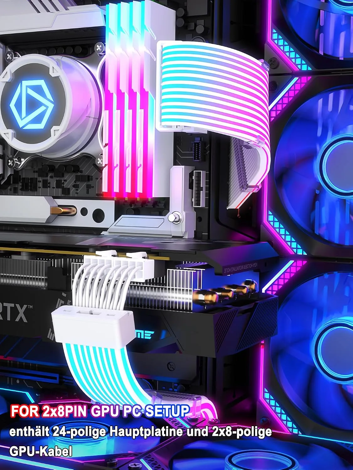 Sirlyr RGB PSU Extension Cables,with 24 ATX/2×8 Pin PCIE