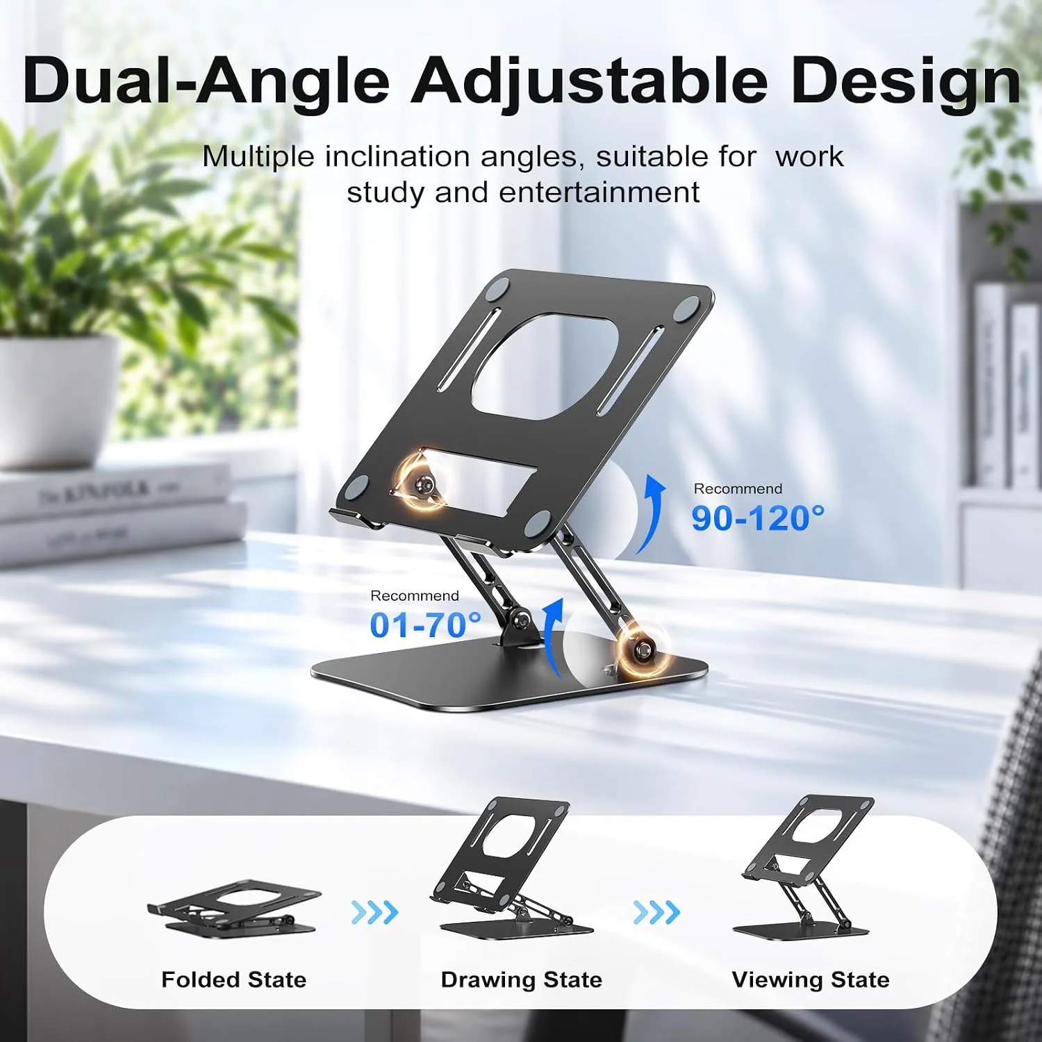 Orlian Adjustable Aluminum Laptop Stand for Desk, Laptop Riser for 11-16"