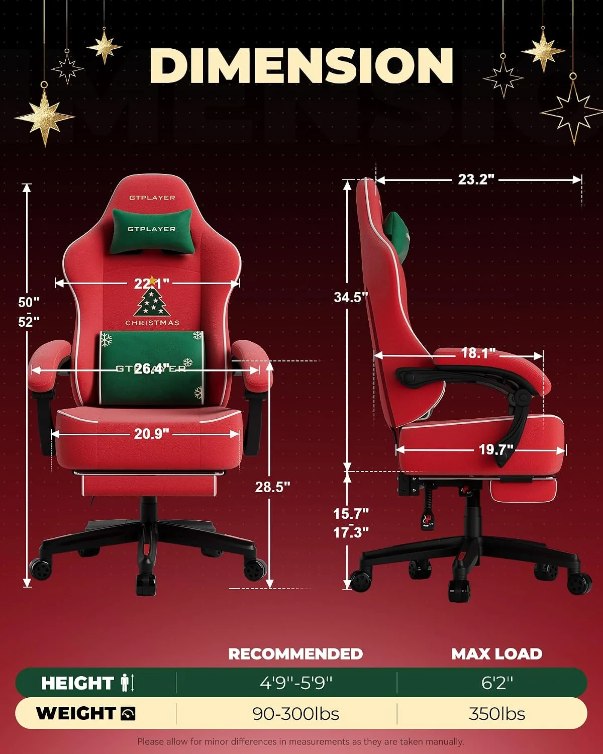 GTPLAYER Gaming Chair, Comfort Computer Office Chair for Adults, Christmas