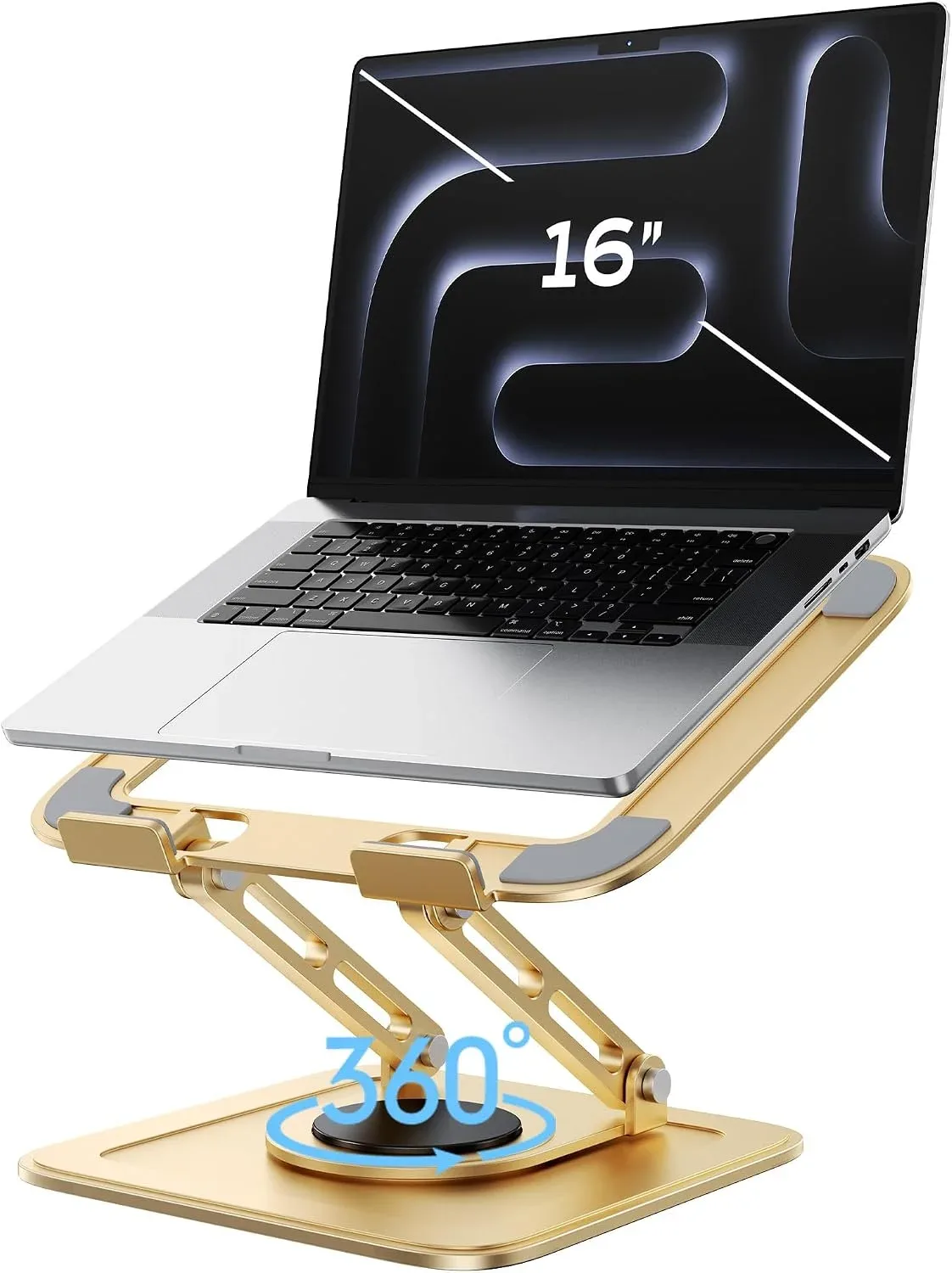 Base para monitor Loxp ajustable con rotación 360° para laptops 10-16 pulgadas dorado