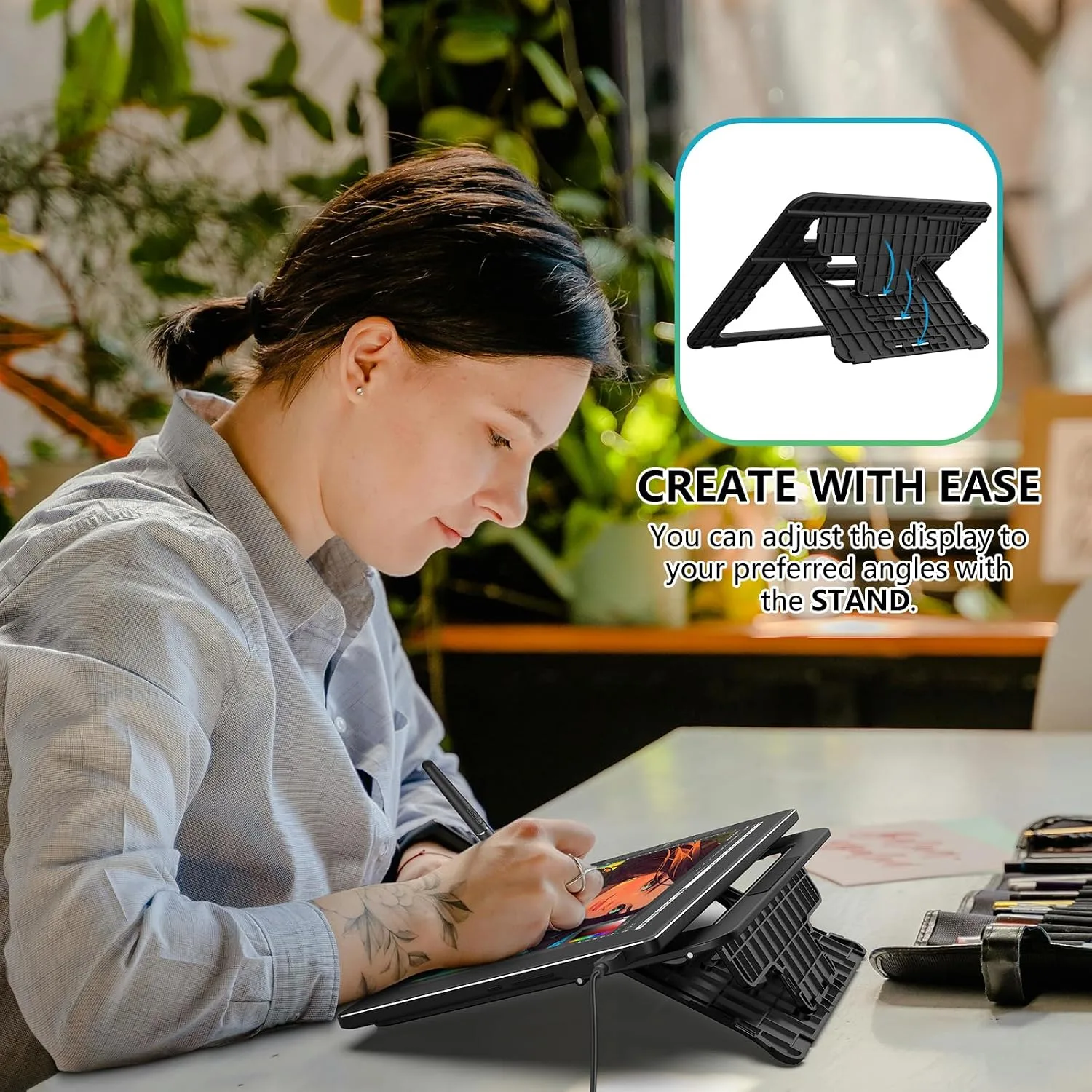 VEIKK VK1200 V3 11.6" Drawing Tablet with Screen,16K Pressure, 1 Stand