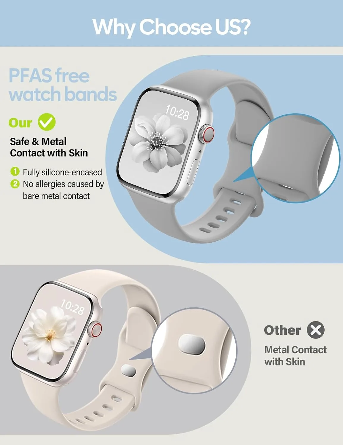 Sport Silicone Band Compatible with Apple Watch Bands for Women Men